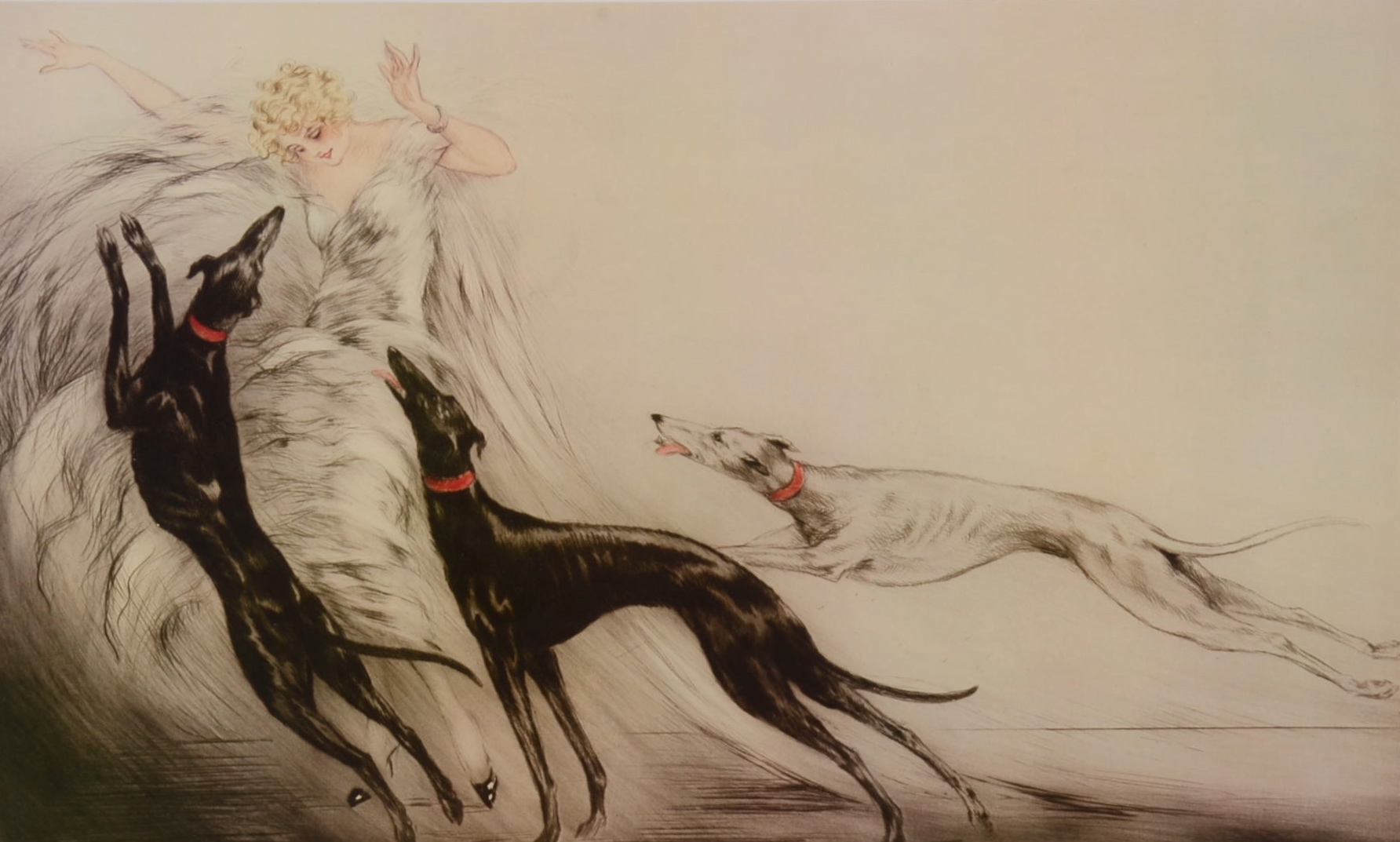 Framed Louis Icart "Coursing" Print