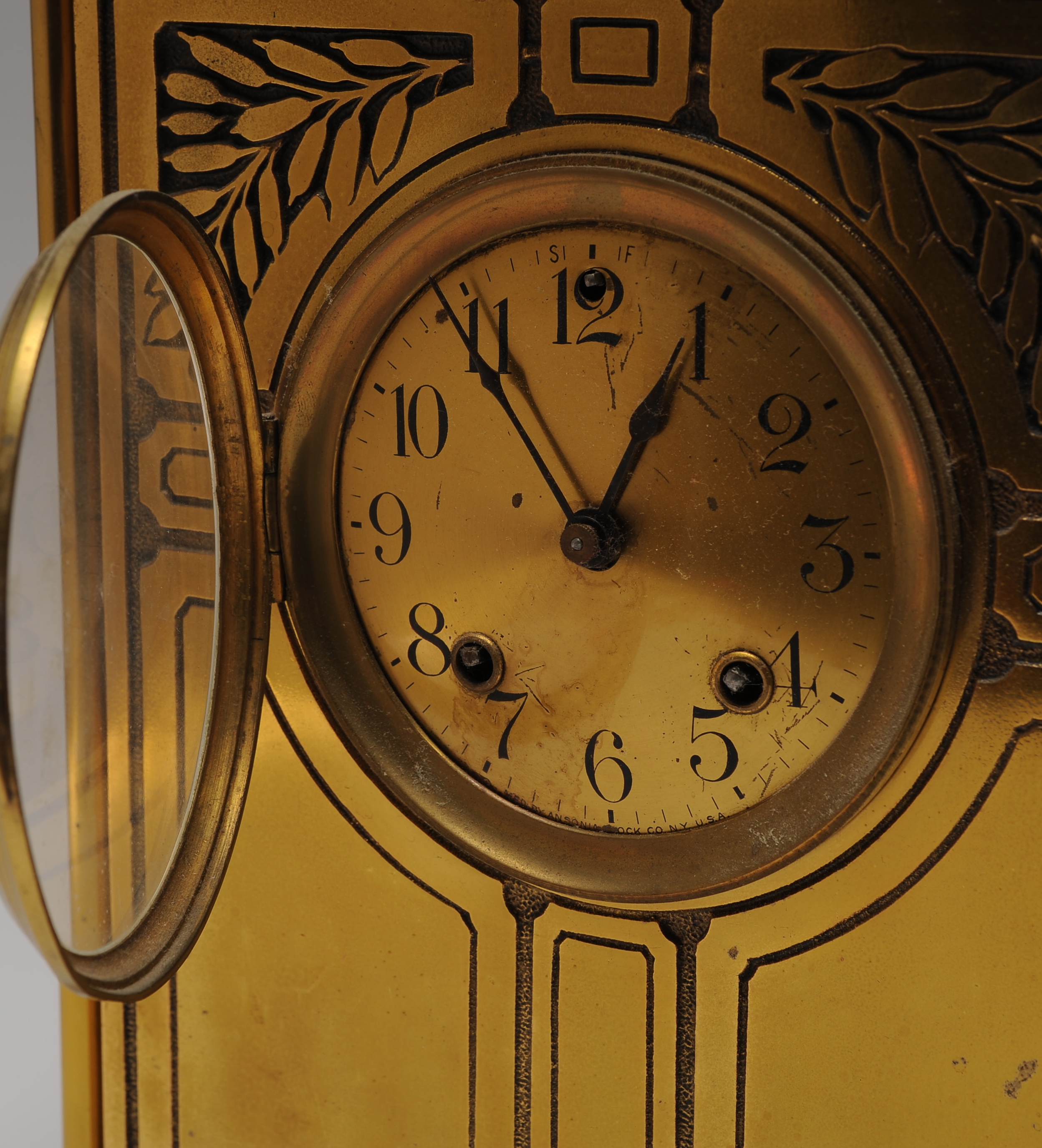 Vintage Ansonia Brass Mantel Clock