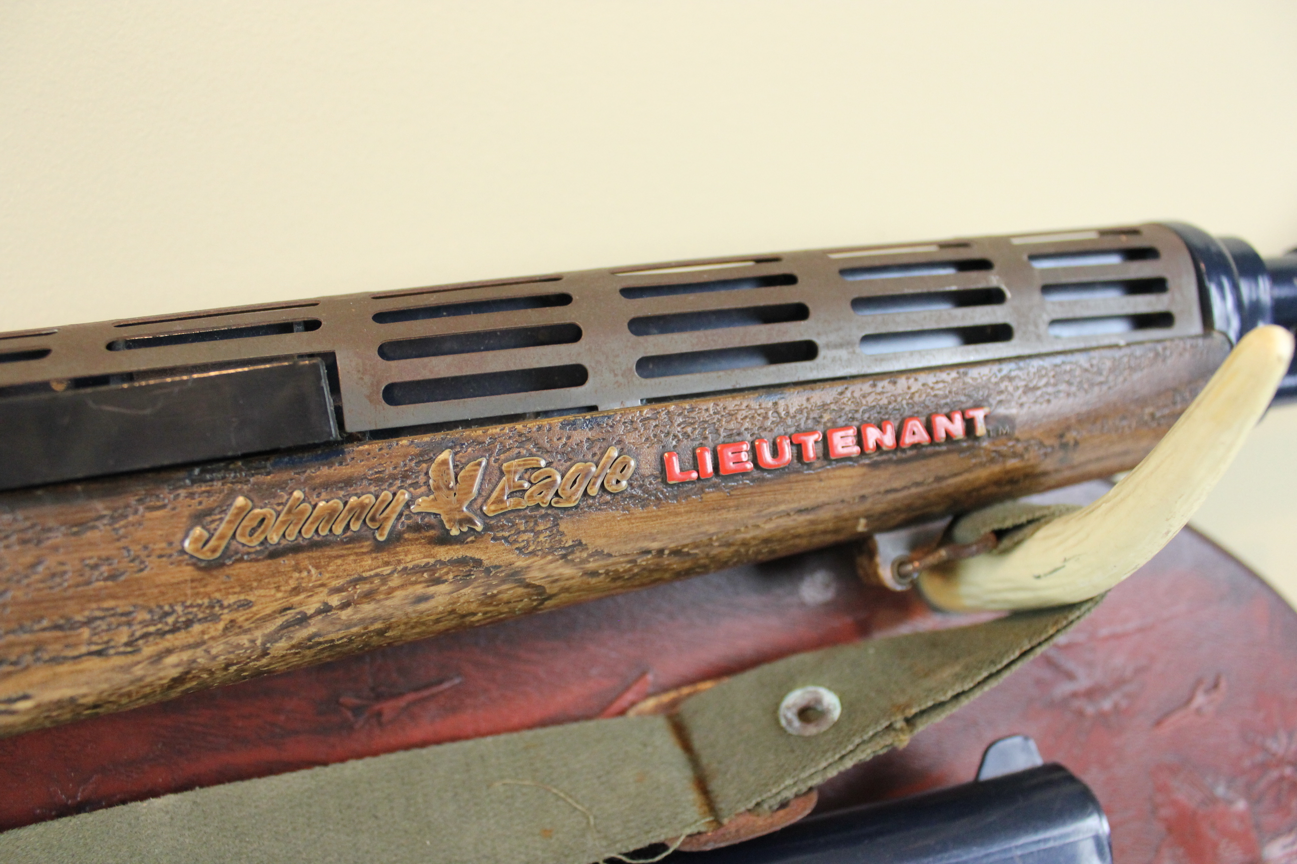 1960s Topper Toys Johnny Eagle Lieutenant Toy Gun Set with Plaque 