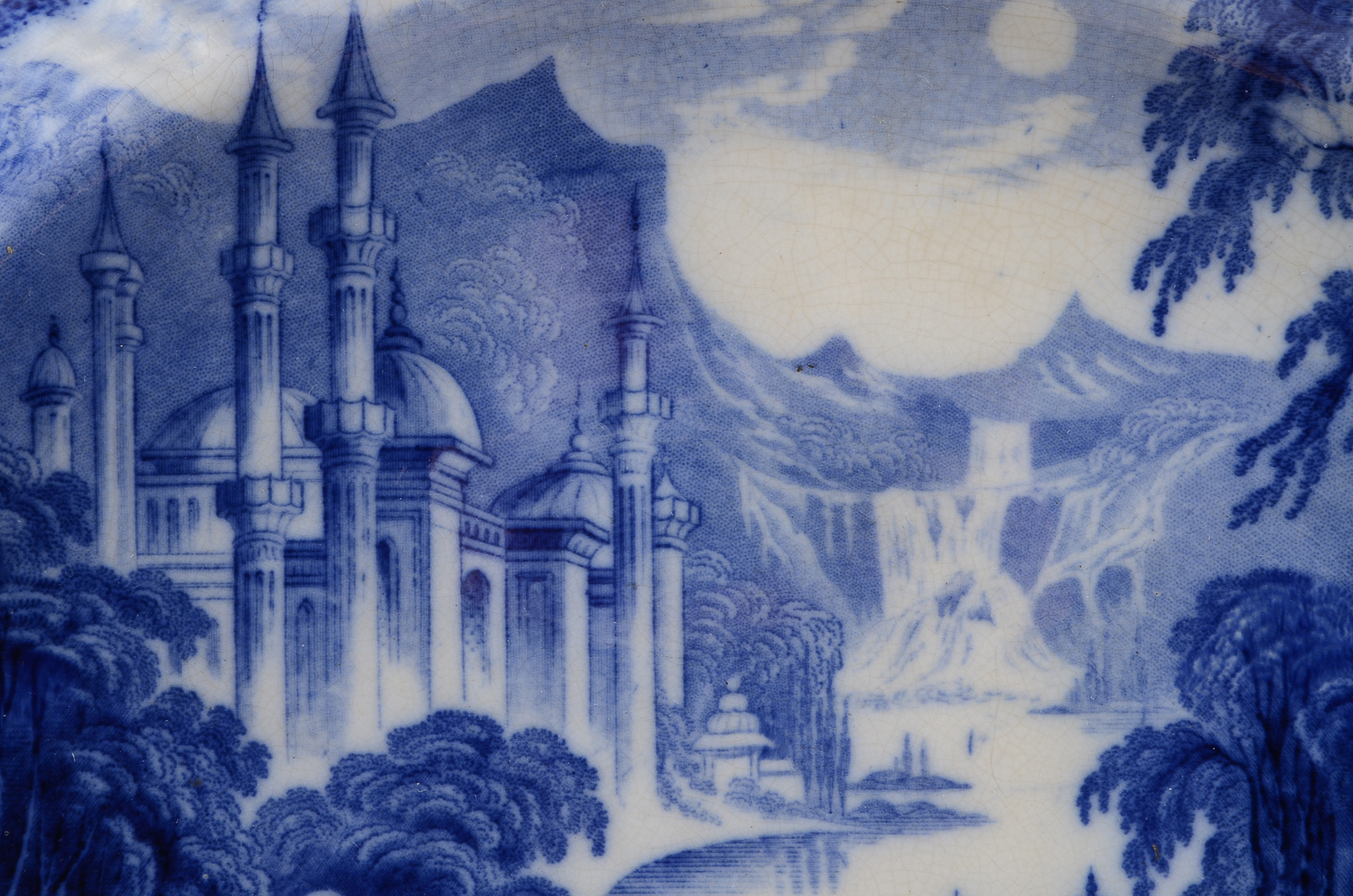 Flow Blue John Wedgwood Peruvian Pattern