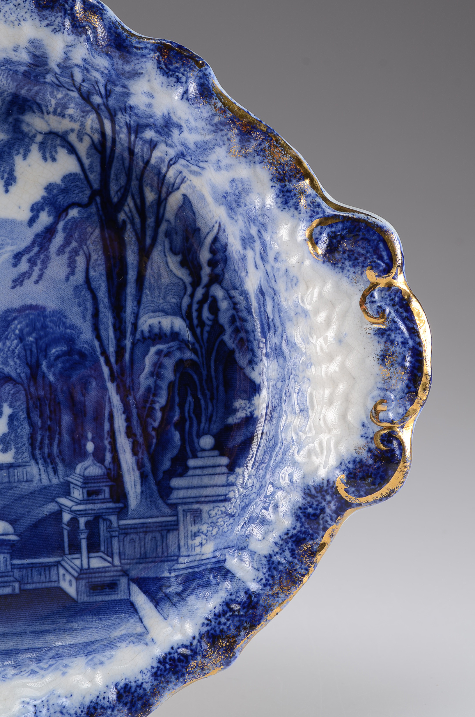 Flow Blue John Wedgwood Peruvian Pattern