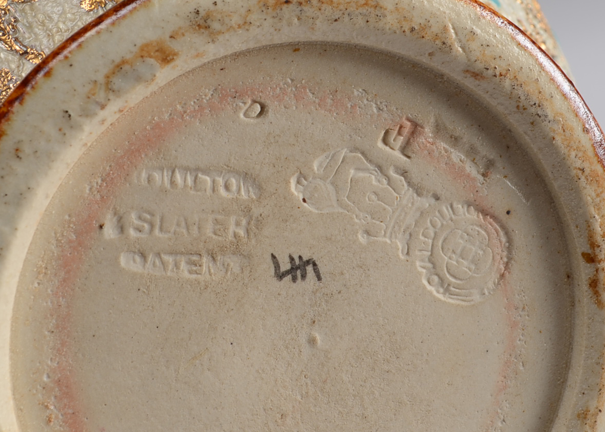 Royal Doulton Cobalt Blue Tall Art Pottery Vase. 1890. Chine/Tapestry.