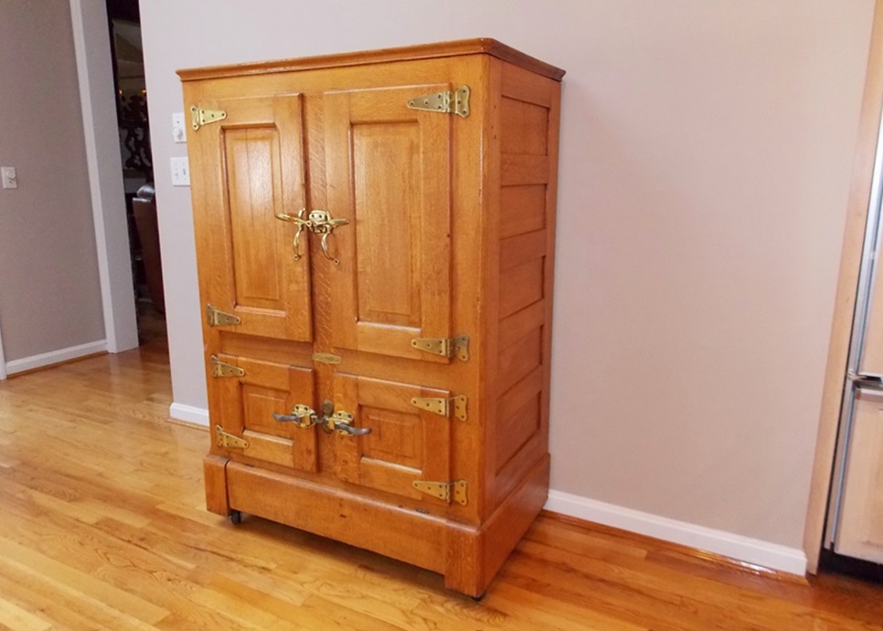 Antique Frigidaire Golden Oak Ice Box, All Original