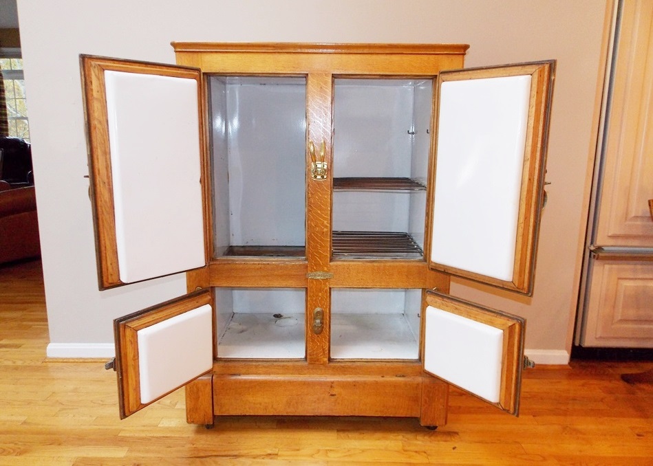 Antique Frigidaire Golden Oak Ice Box, All Original