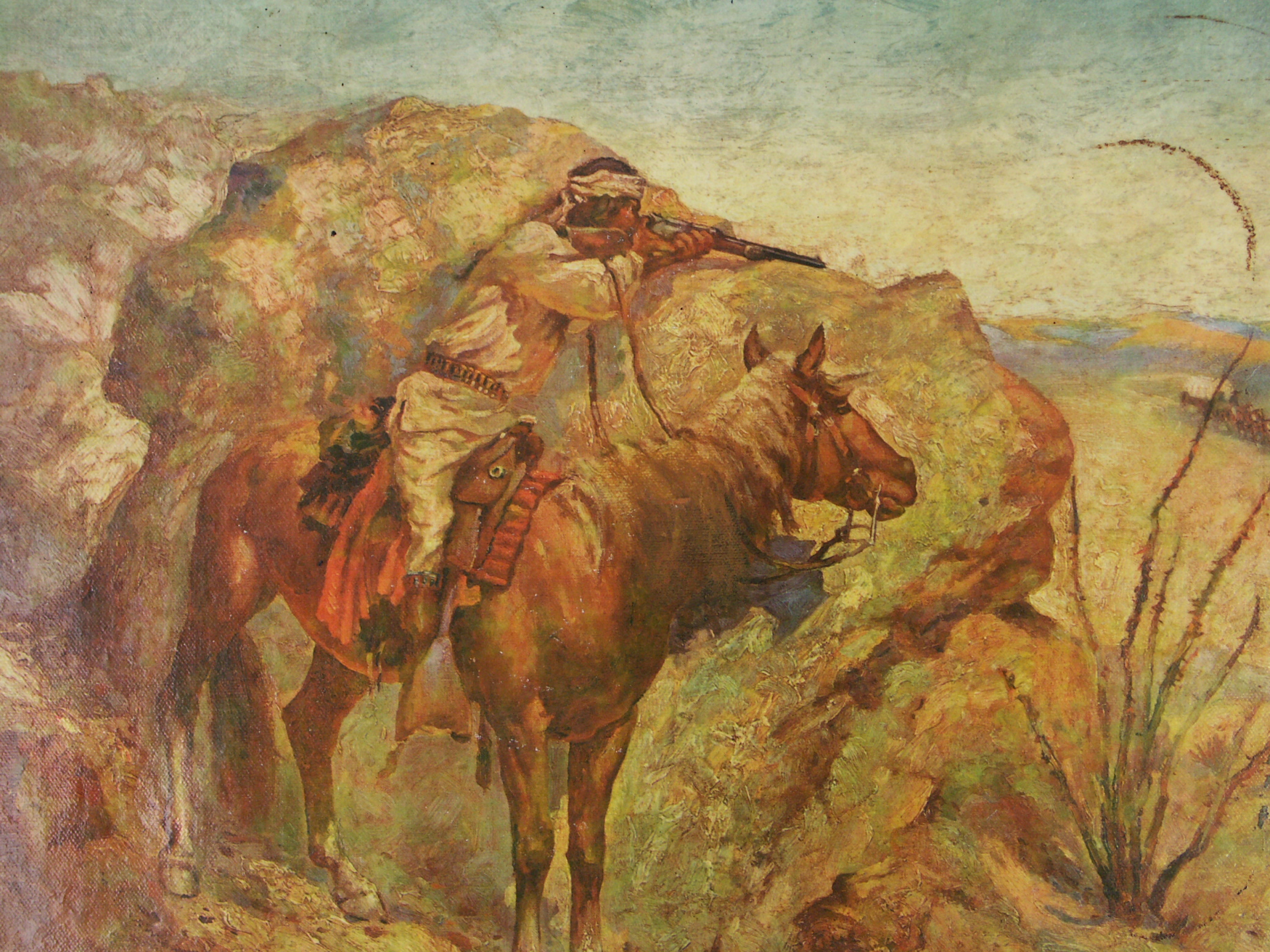 Frederic Remington Giclee on Canvas "Apache Ambush"