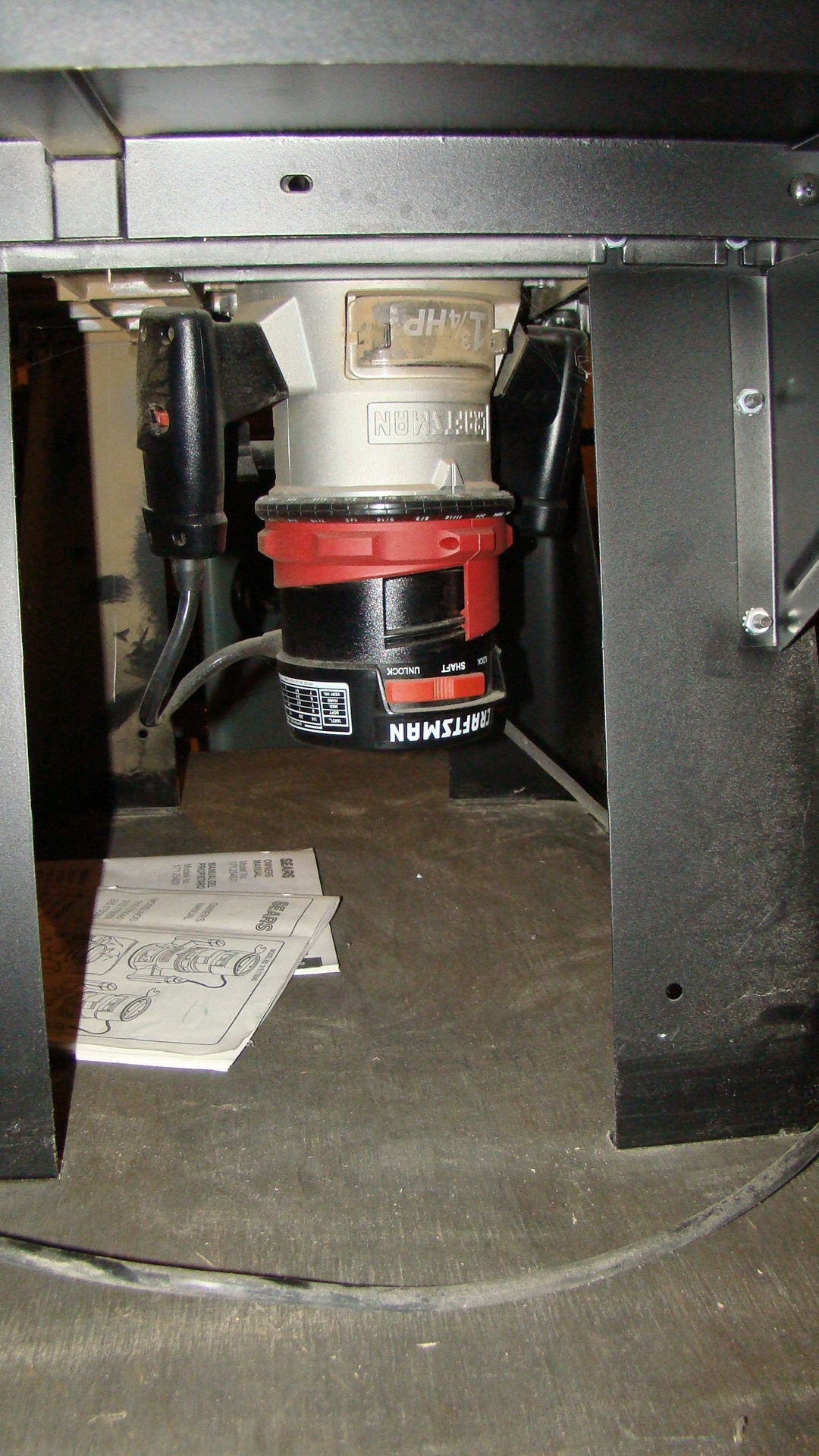 Craftsman Router, Router table mounted on Homemade table