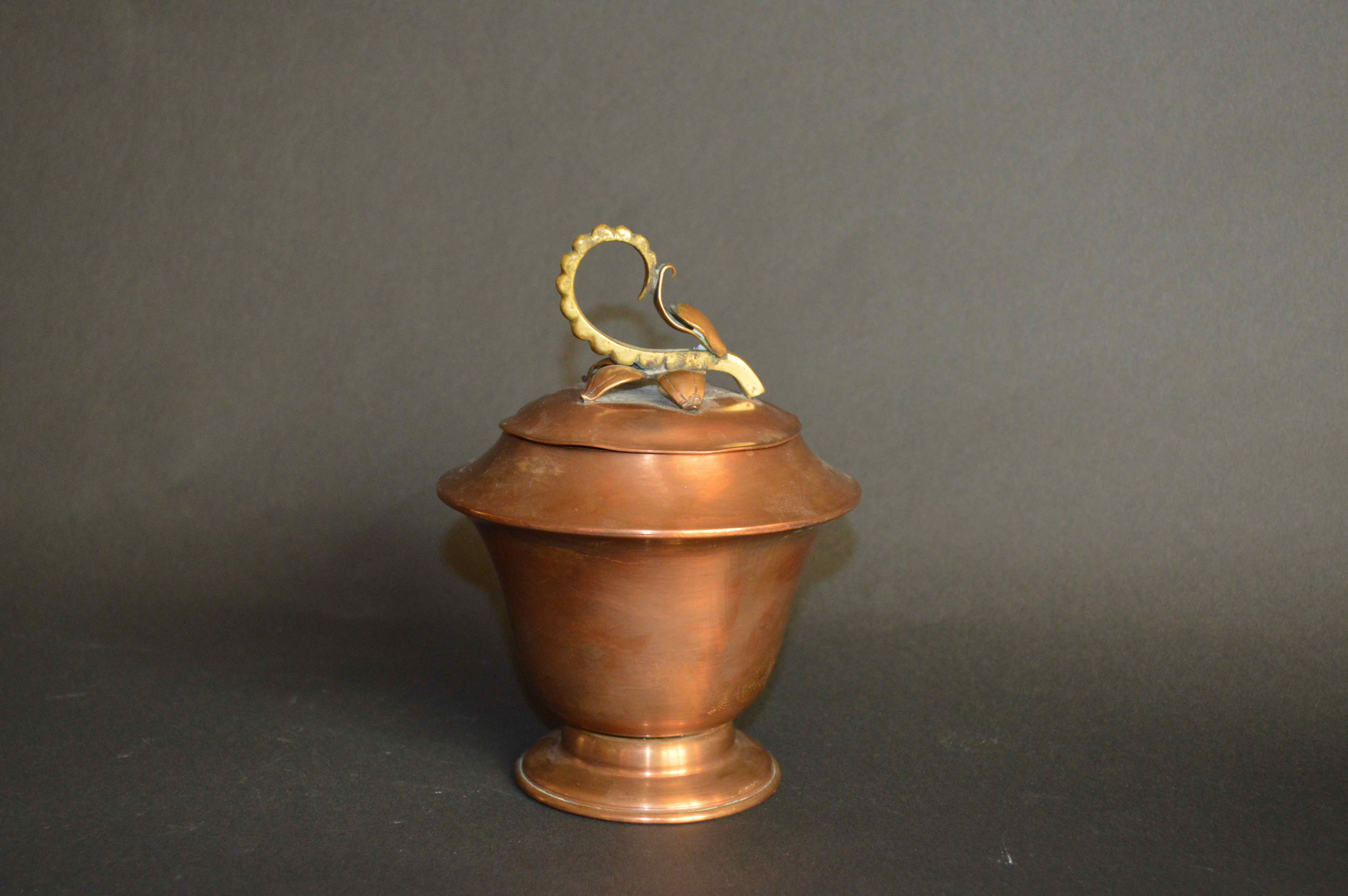 Modern Copper Cream & Sugar Set Made in Mexico by J. Jimenez 