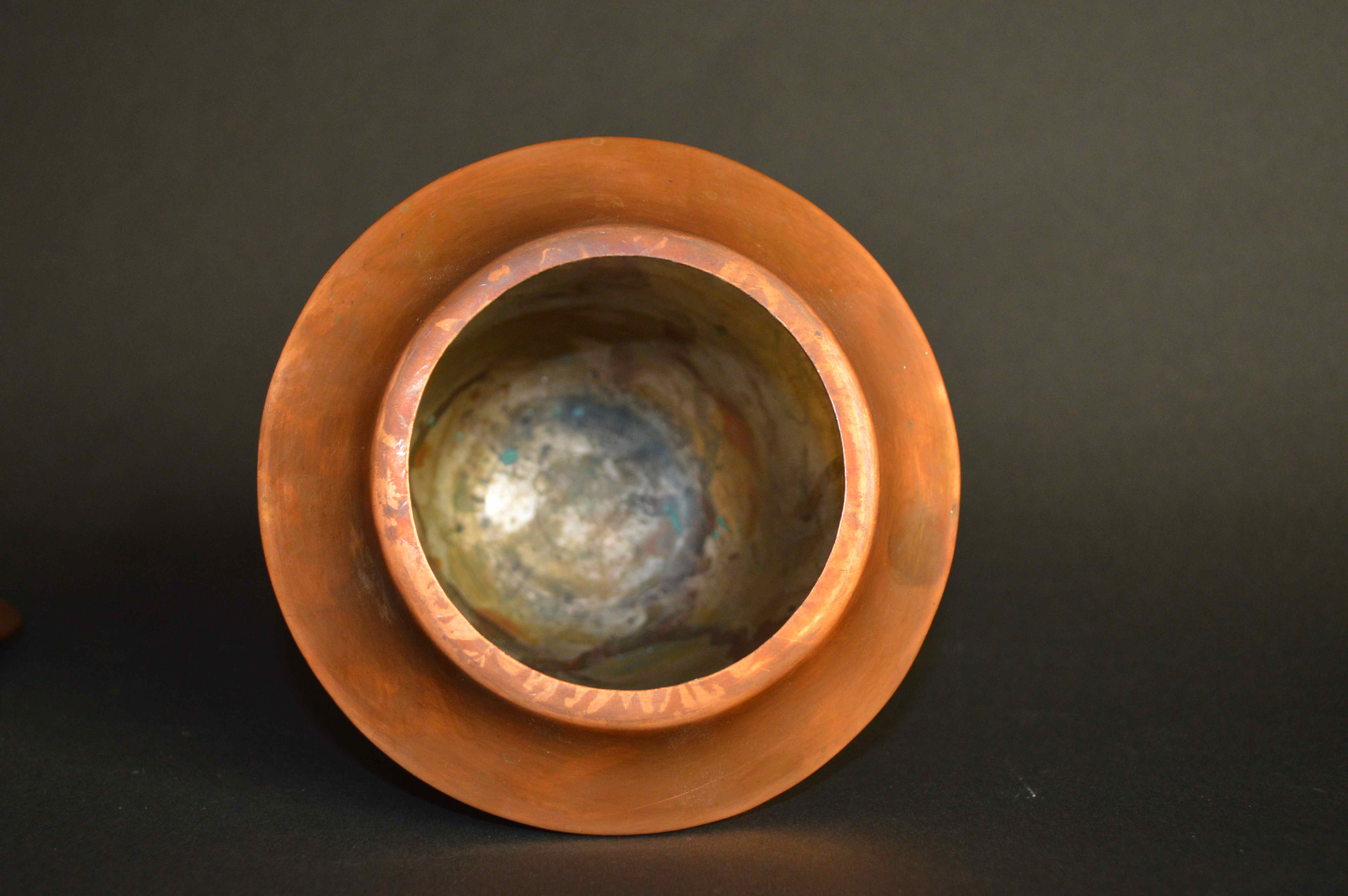 Modern Copper Cream & Sugar Set Made in Mexico by J. Jimenez 