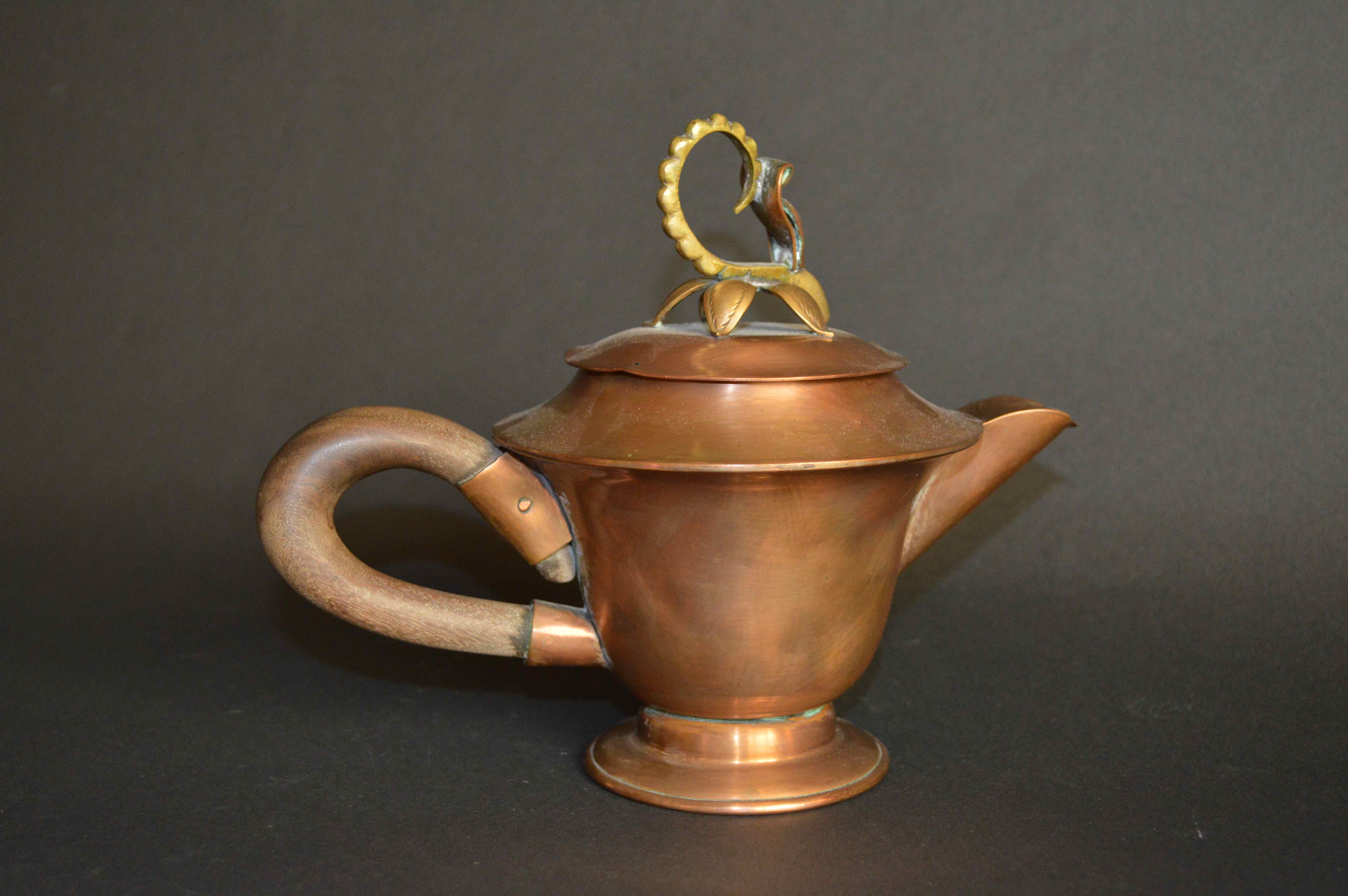 Modern Copper Cream & Sugar Set Made in Mexico by J. Jimenez 