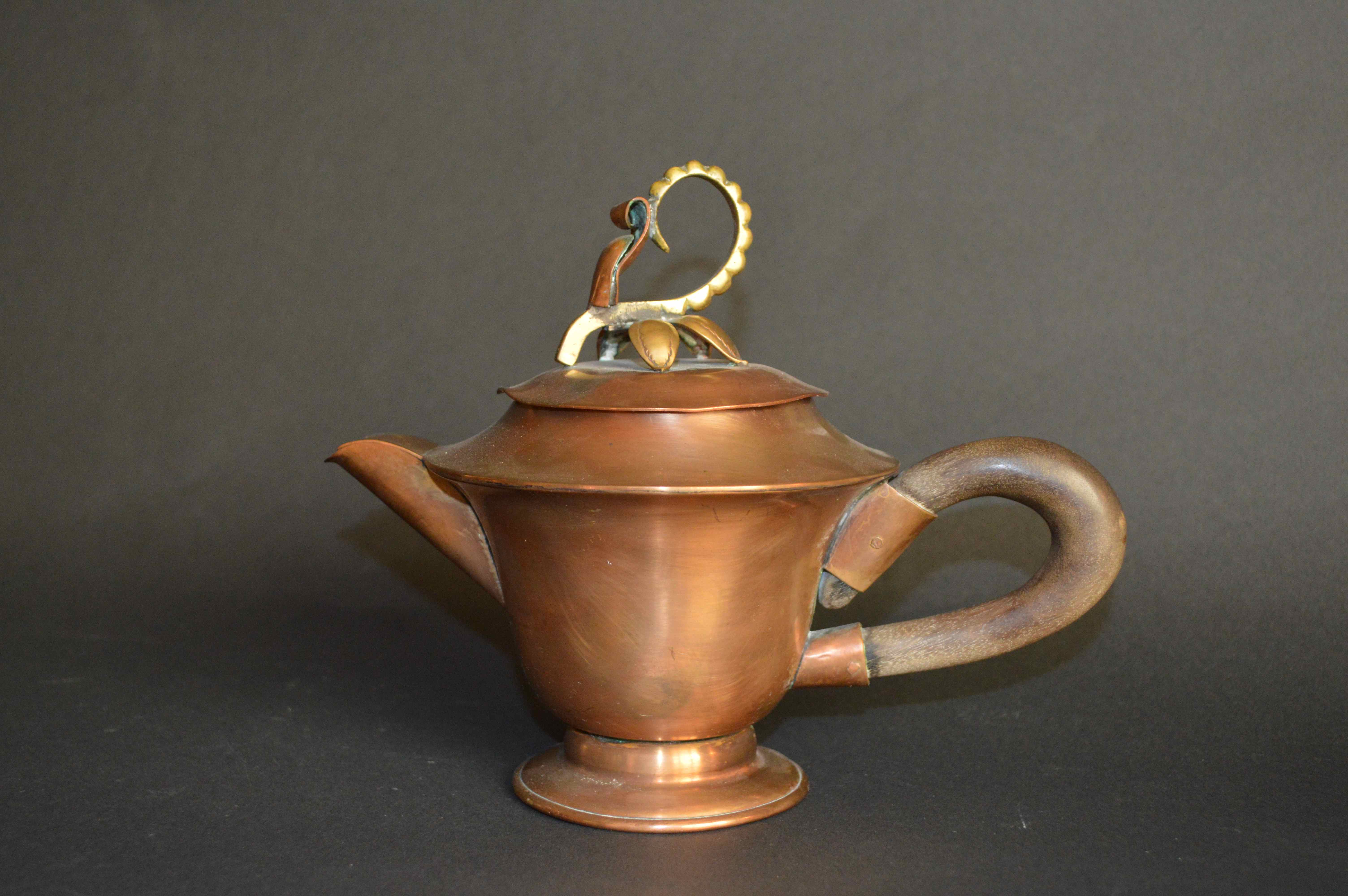 Modern Copper Cream & Sugar Set Made in Mexico by J. Jimenez 