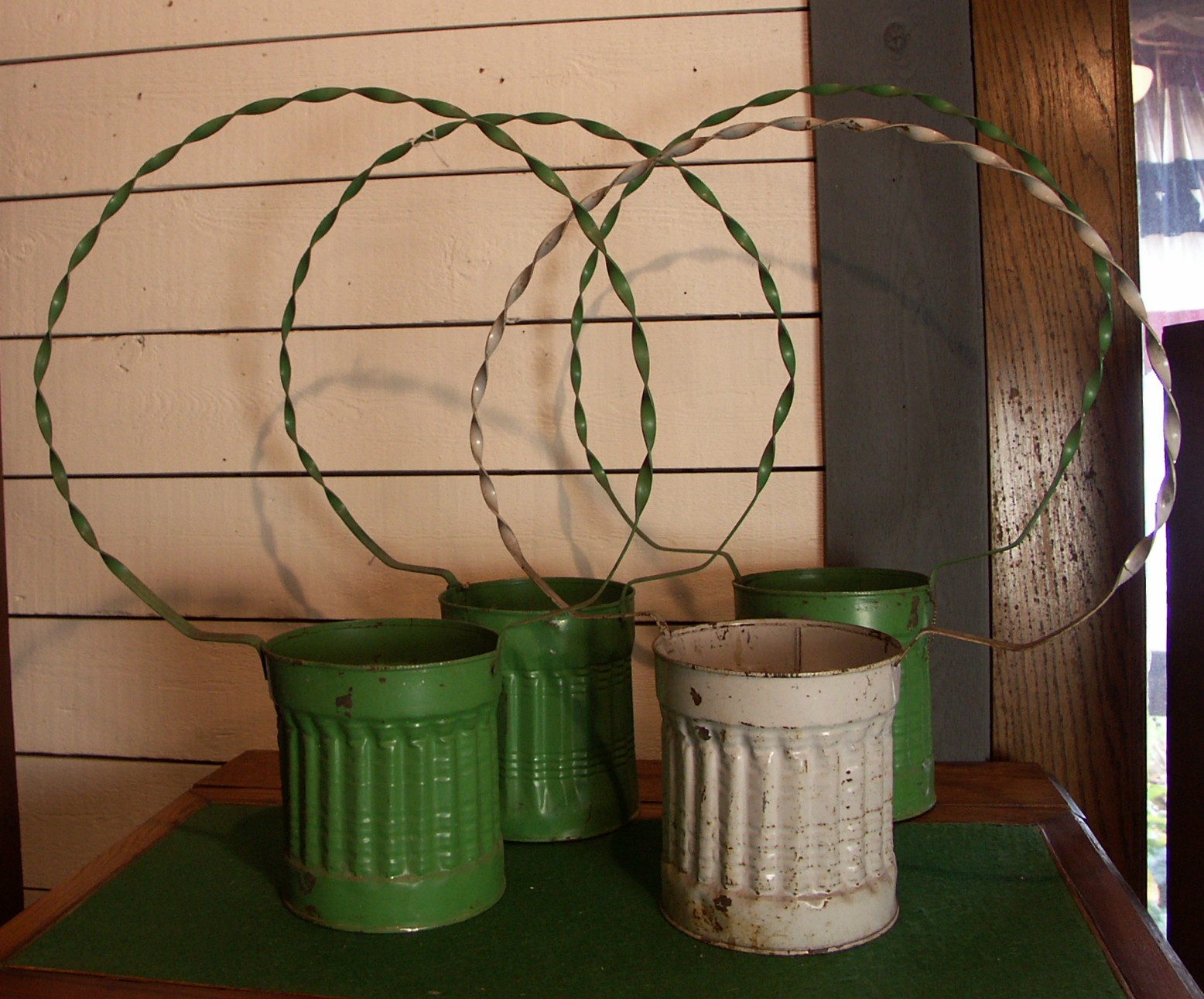 Four Victorian Era Metal Funeral Flower Baskets