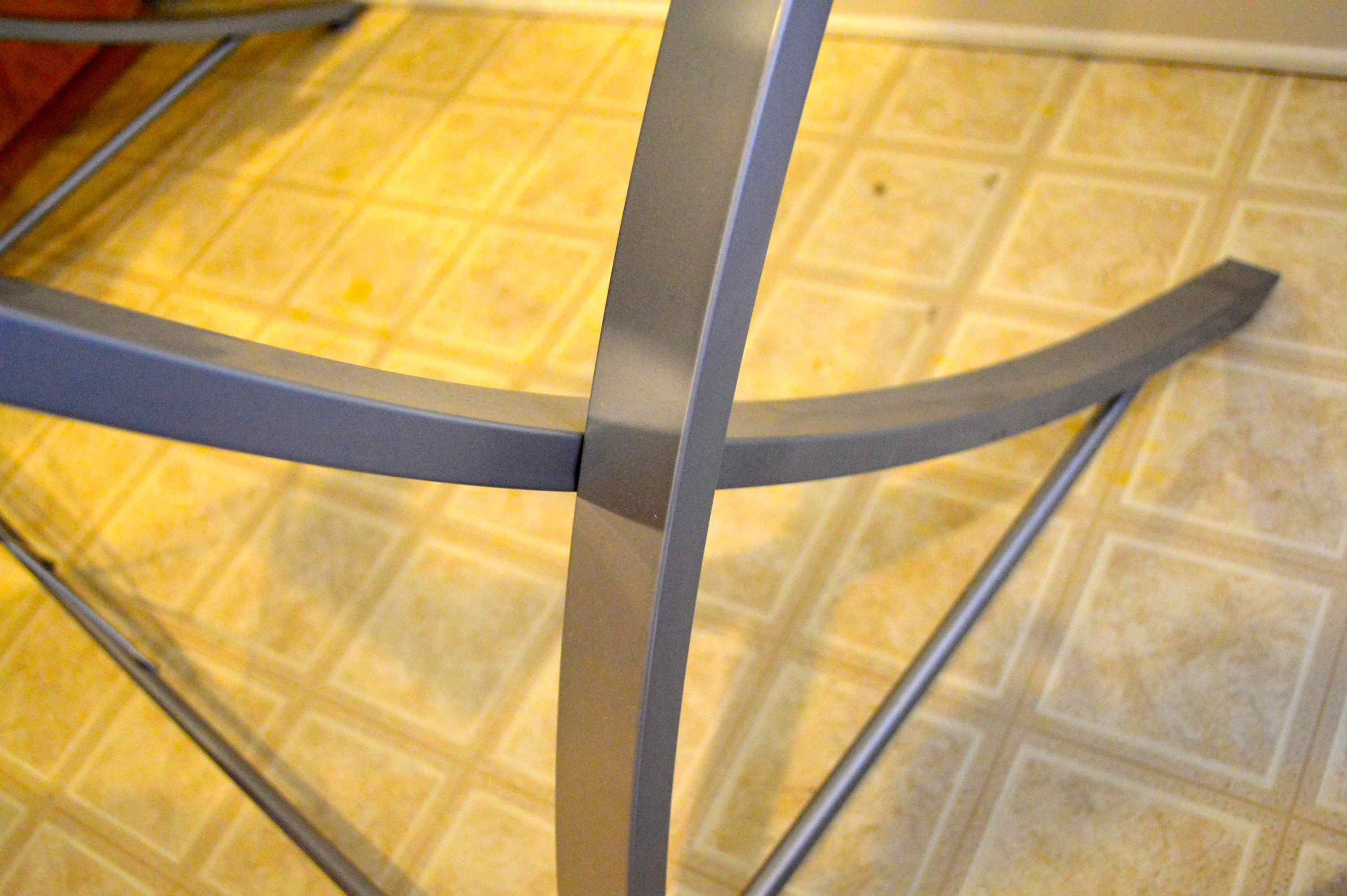 Contemporary Glass-Top Desk on Silver Metal Base