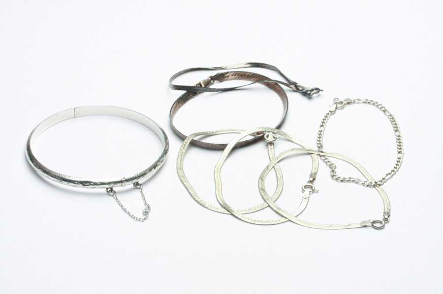 7 Sterling Silver Bracelets