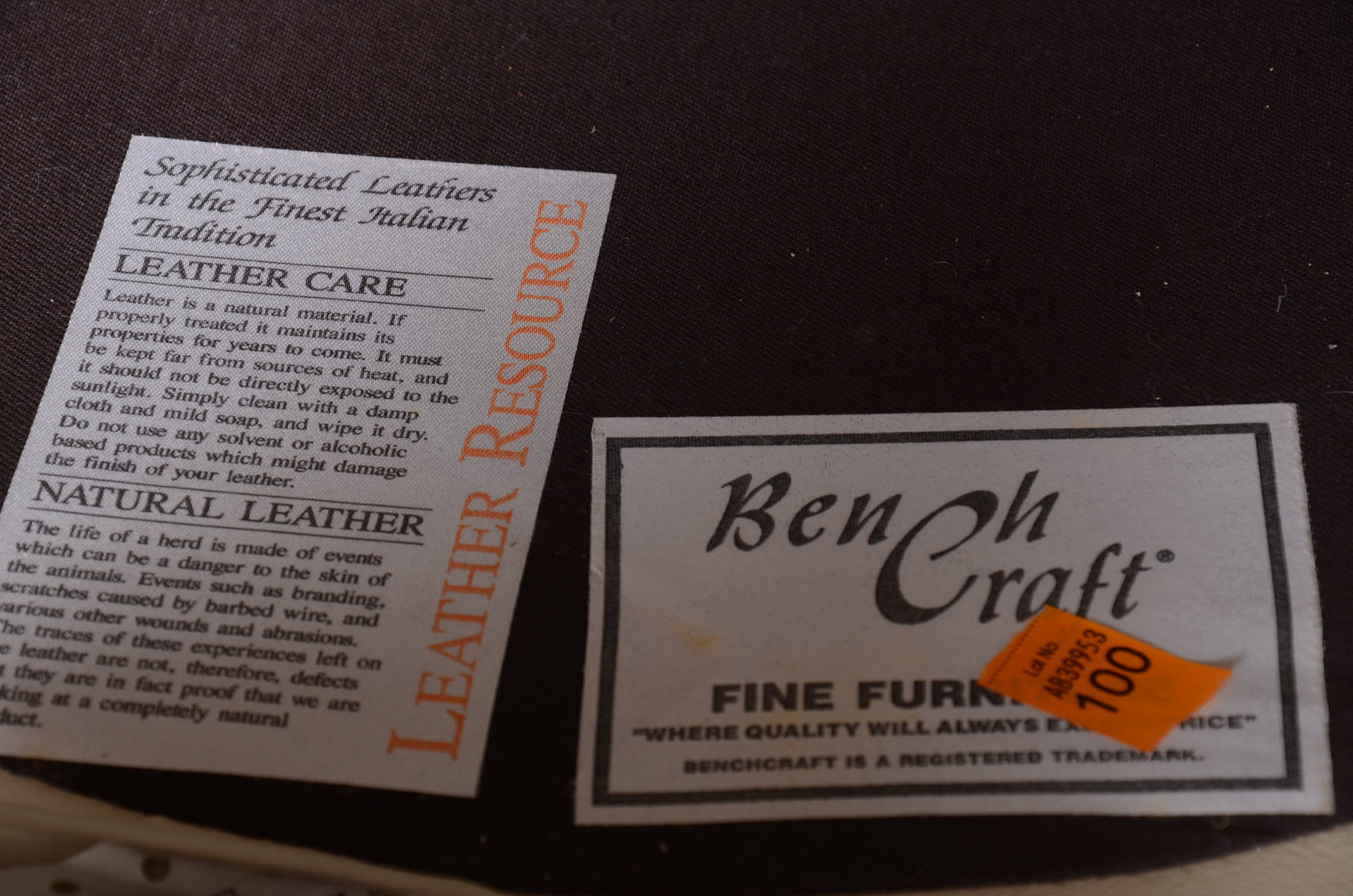 Bench Craft Four Piece Leather Sectional Sofa