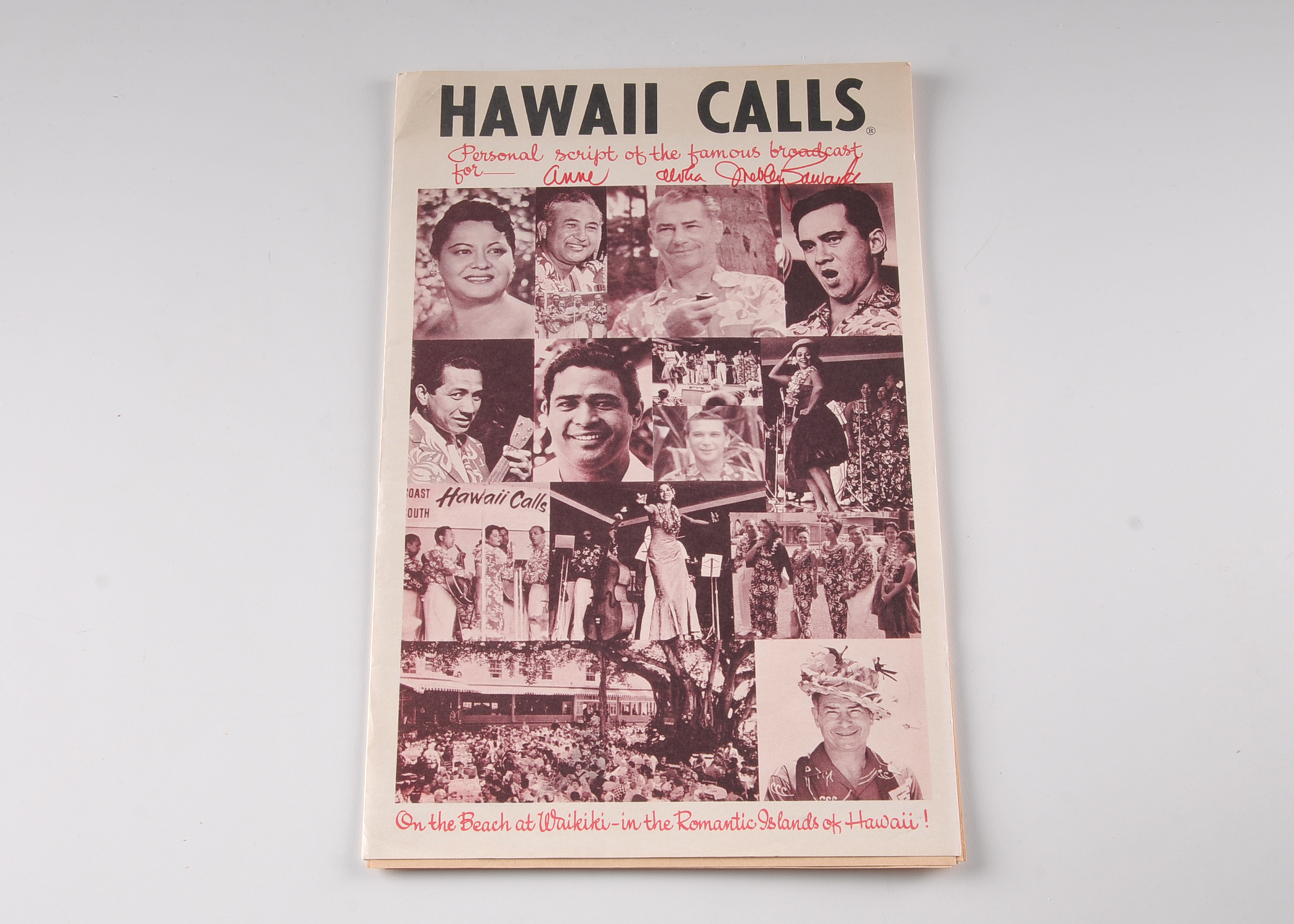 Hawaii Calls Personal Script Signed by Merley Edwards