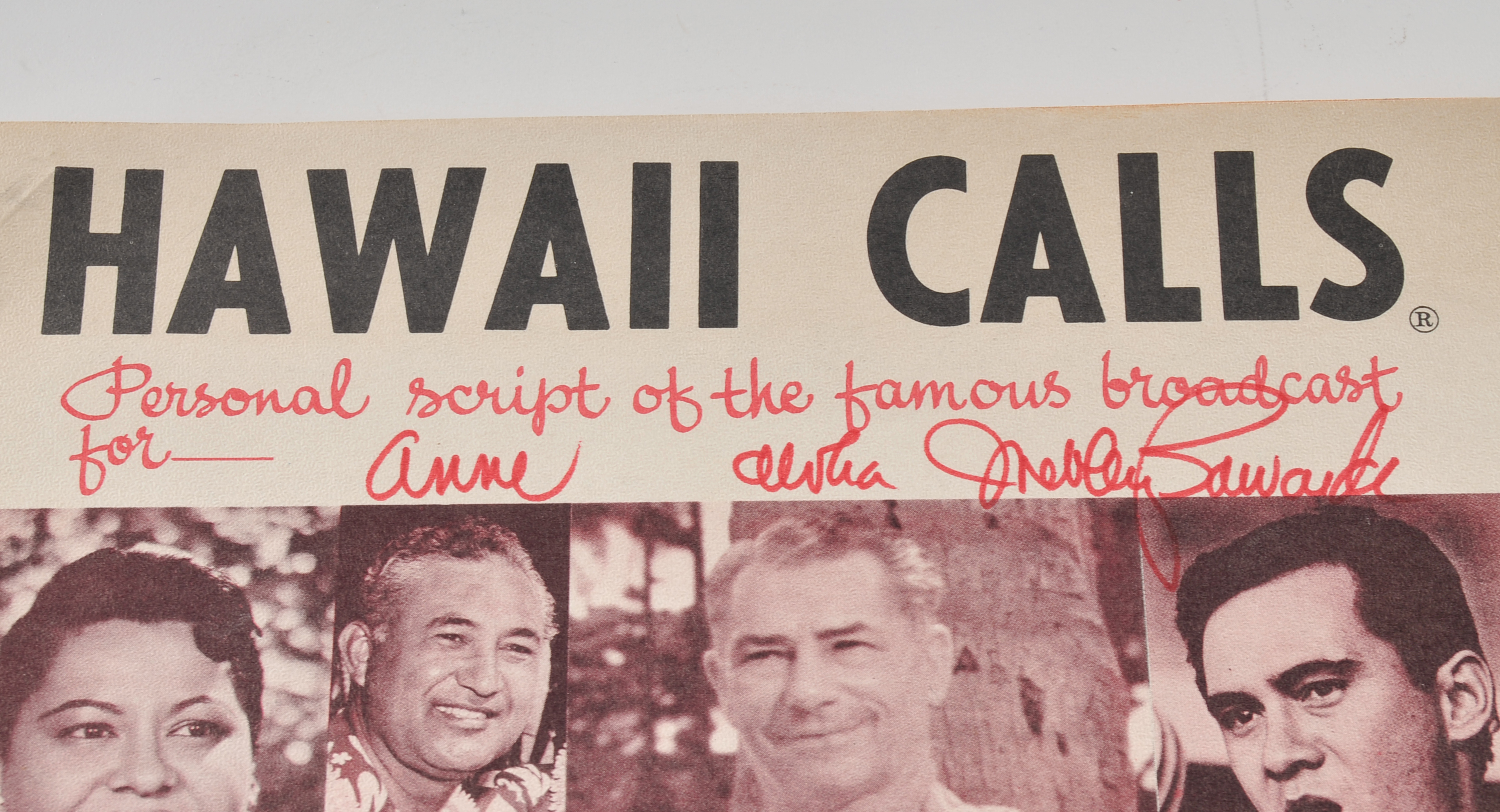 Hawaii Calls Personal Script Signed by Merley Edwards