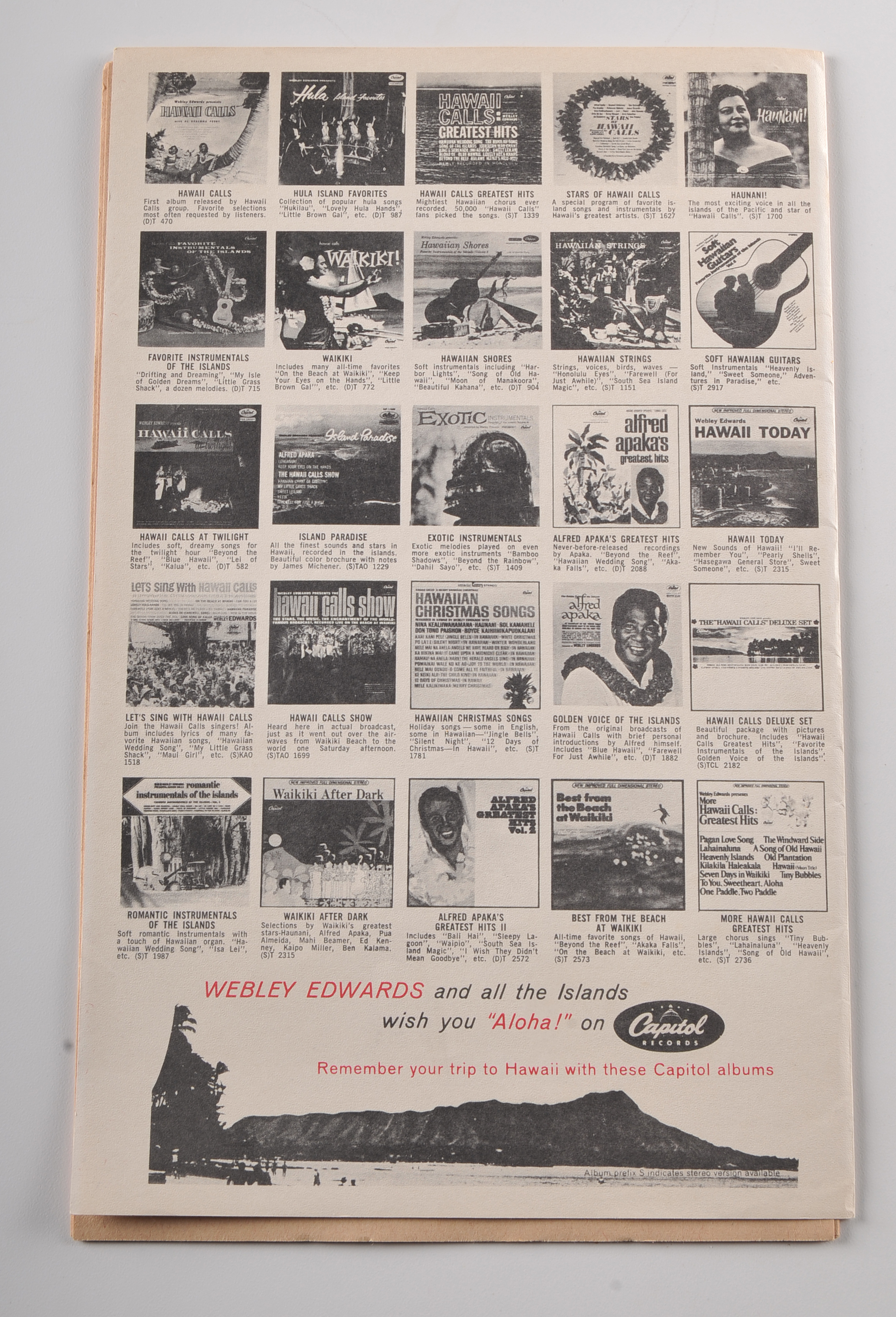 Hawaii Calls Personal Script Signed by Merley Edwards