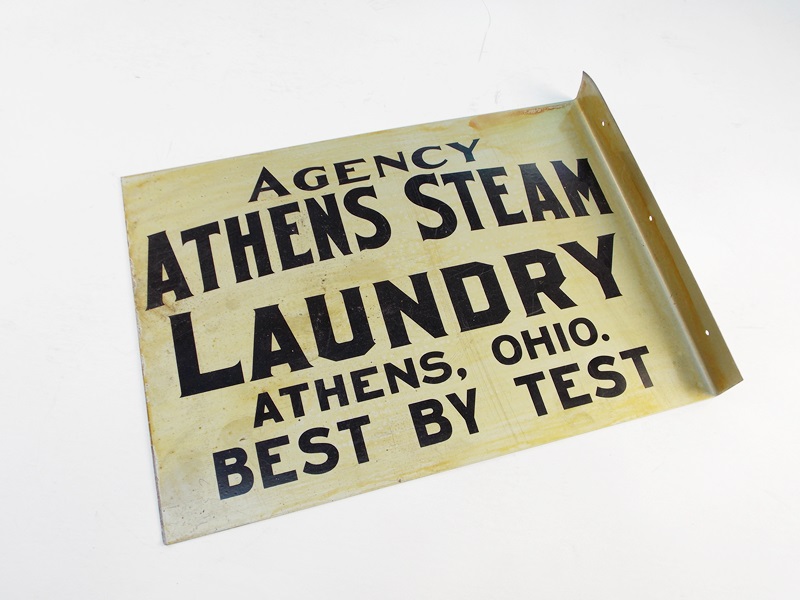 Vintage "Agency Athens Steam Laundry" Wall Sign