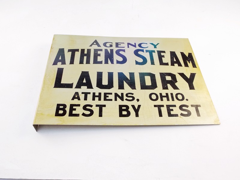 Vintage "Agency Athens Steam Laundry" Wall Sign