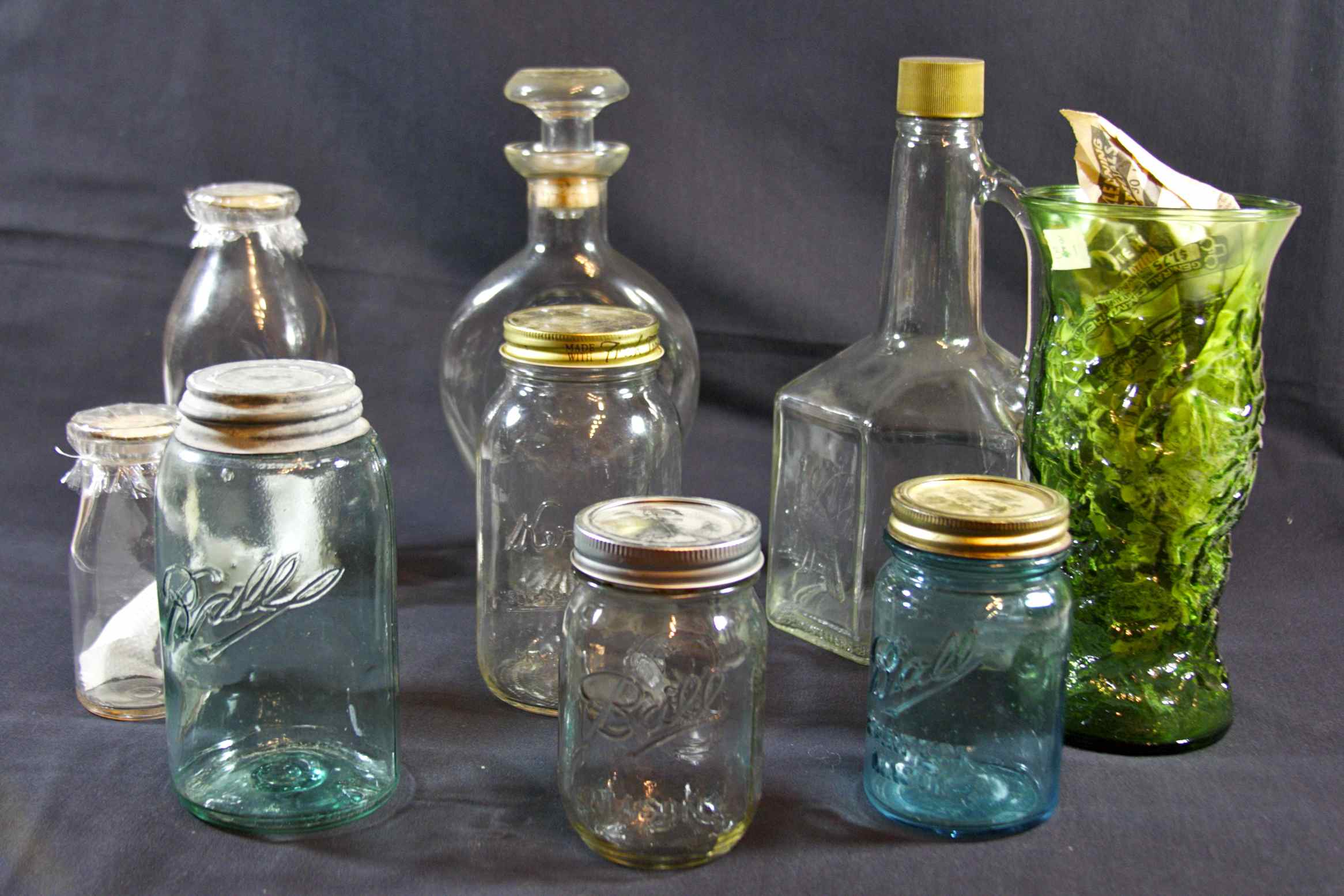 Lot of Vintage Bottles and Jars