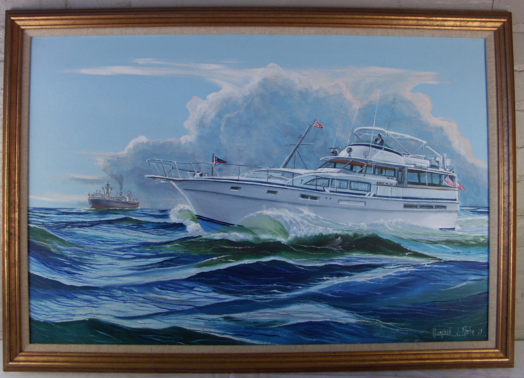 Marshall J. Rahn Original Oil - Yacht