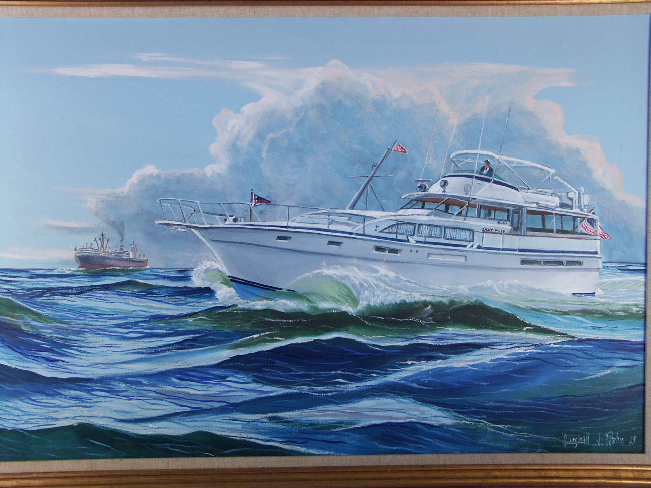 Marshall J. Rahn Original Oil - Yacht