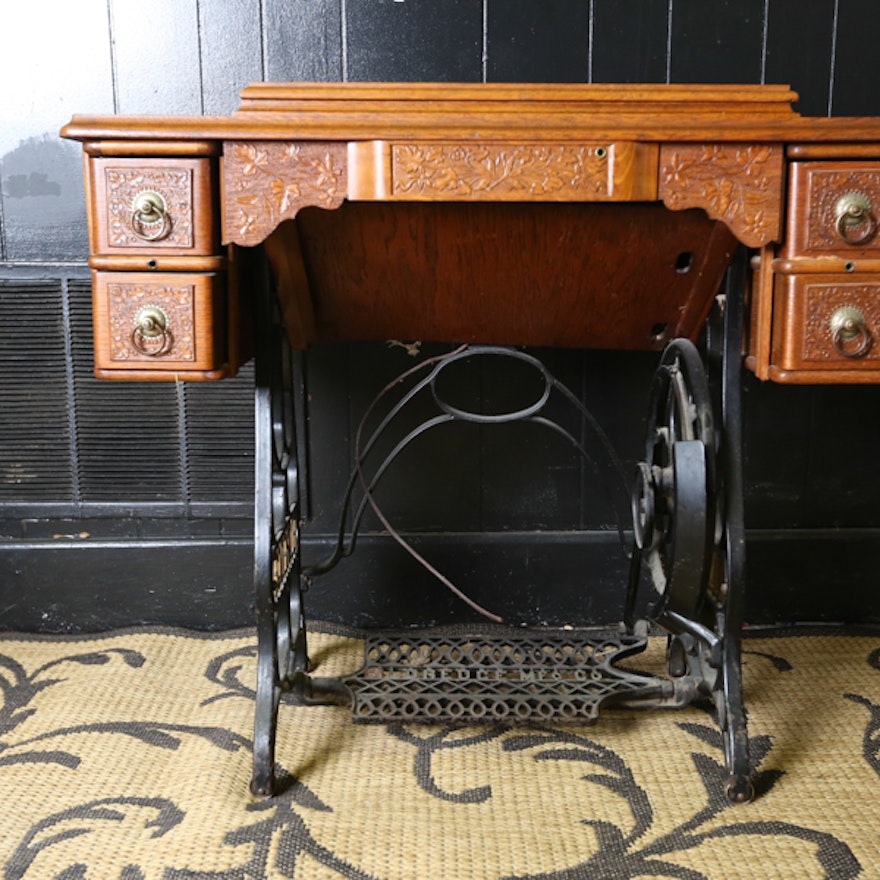 Antique Eldredge "B" Sewing Machine Cabinet