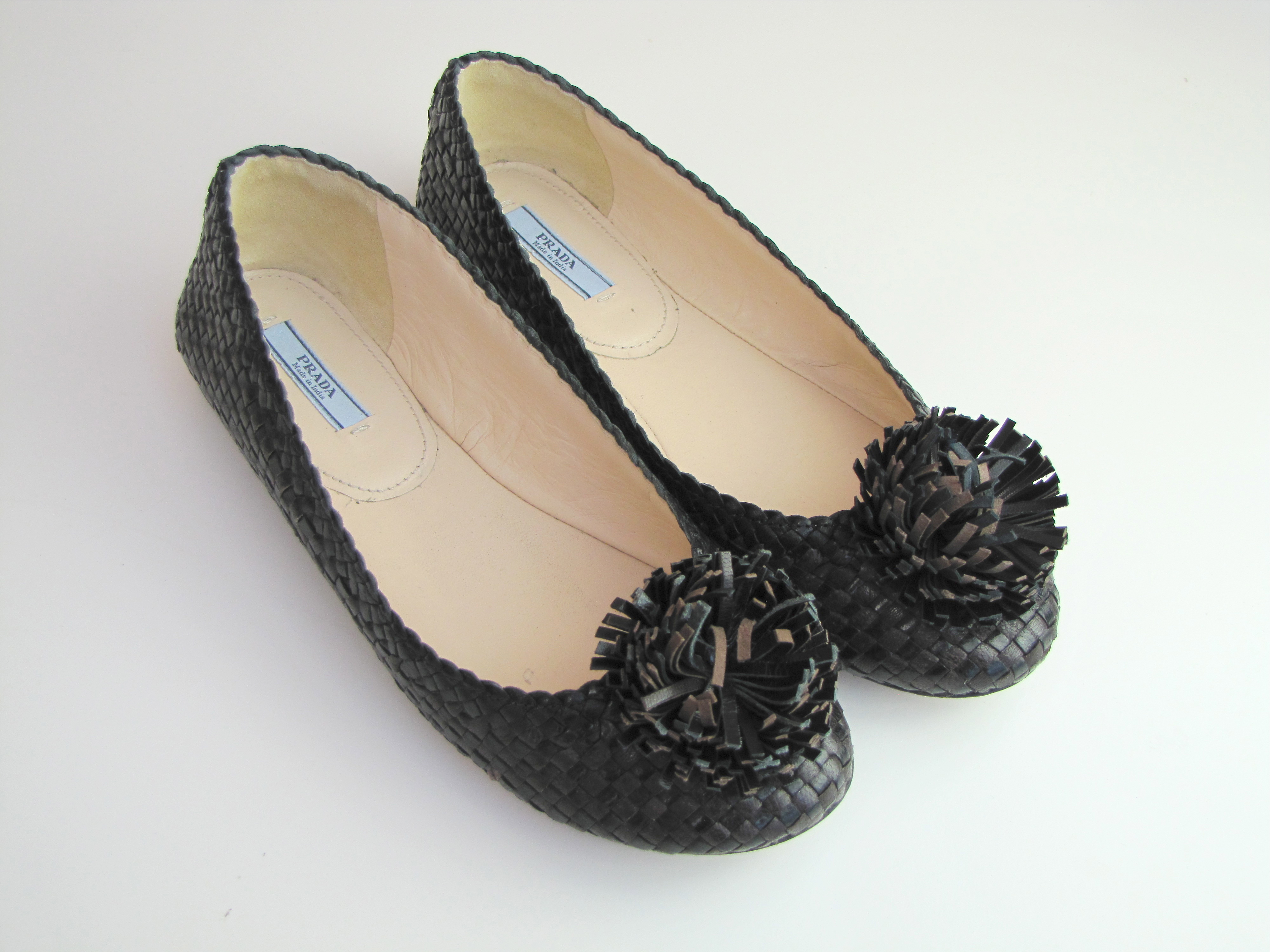 Designer Prada Leather Flats 