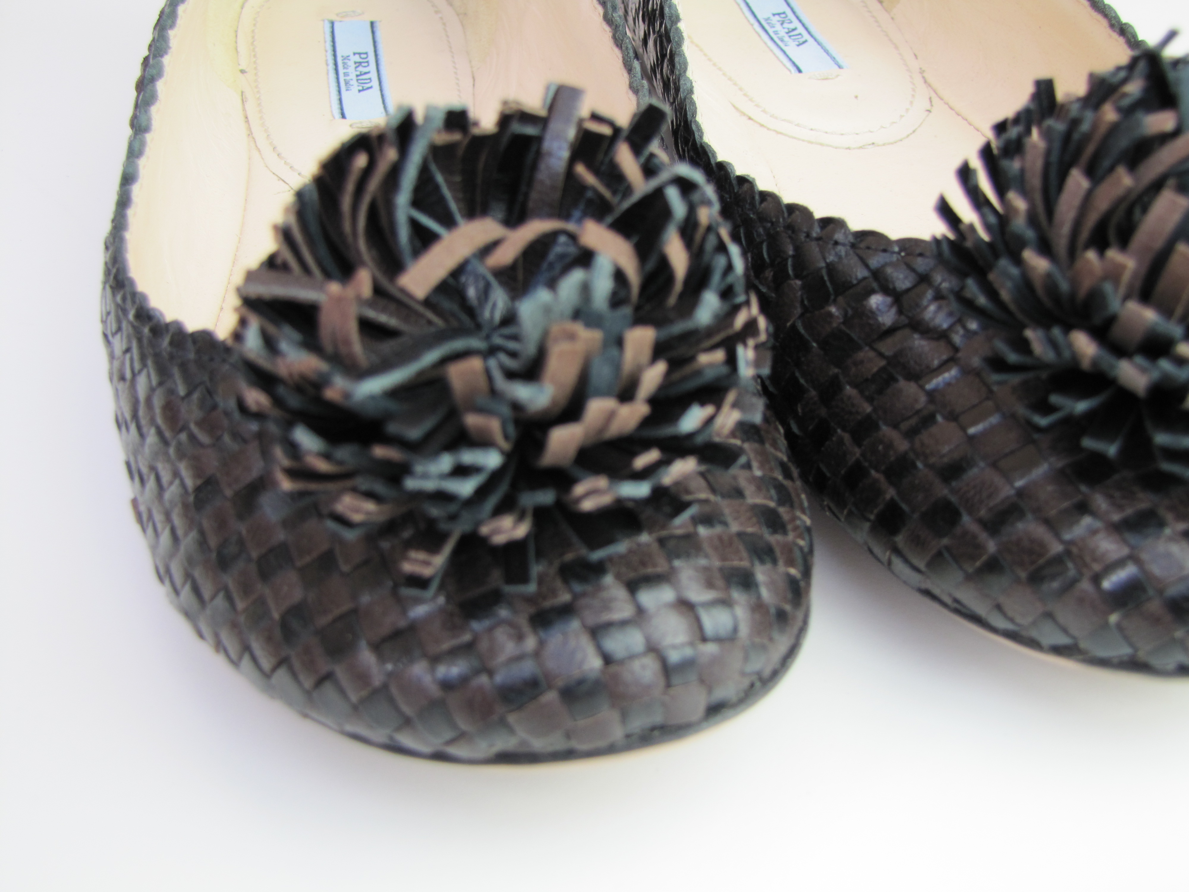 Designer Prada Leather Flats 