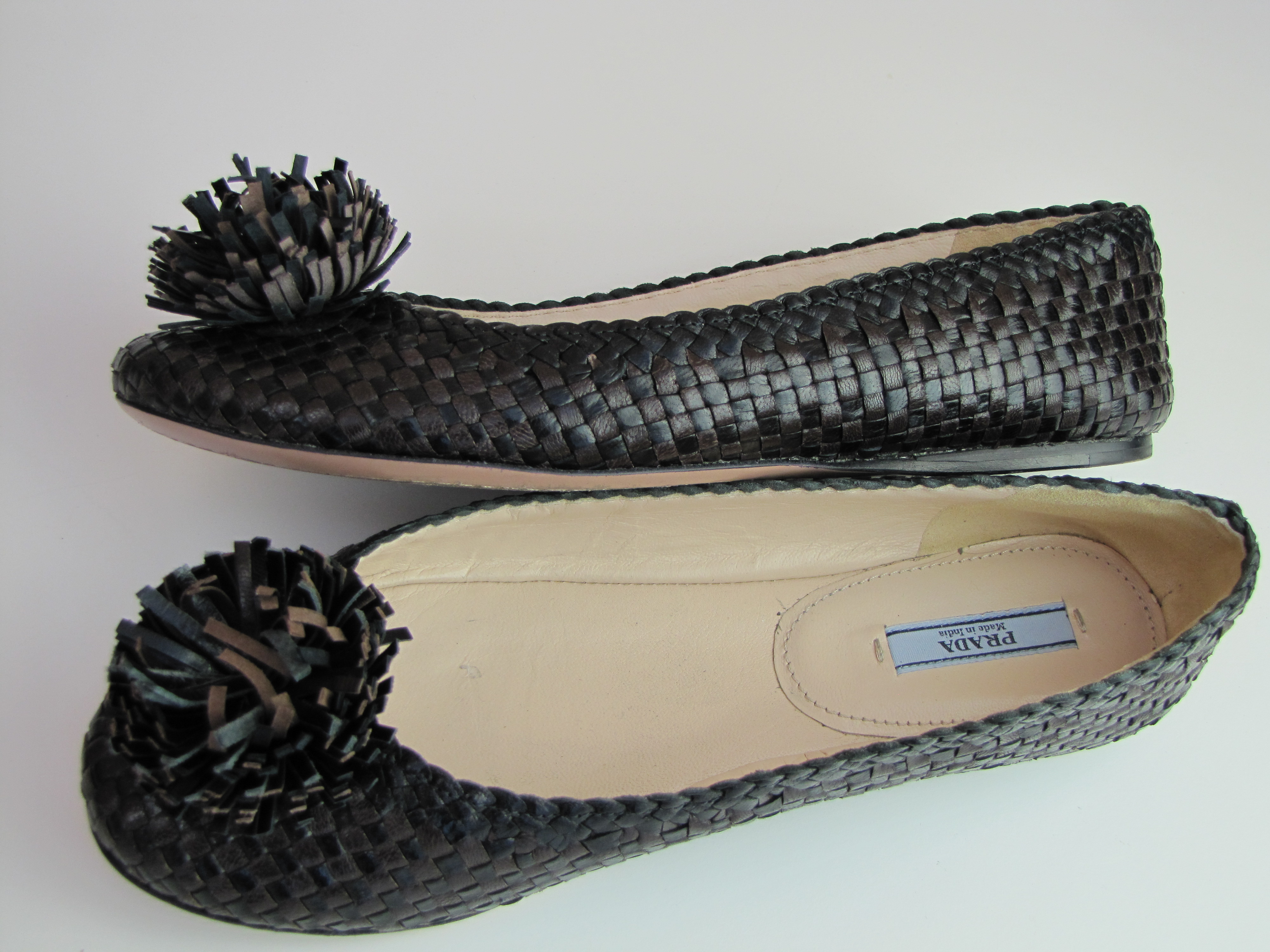 Designer Prada Leather Flats 