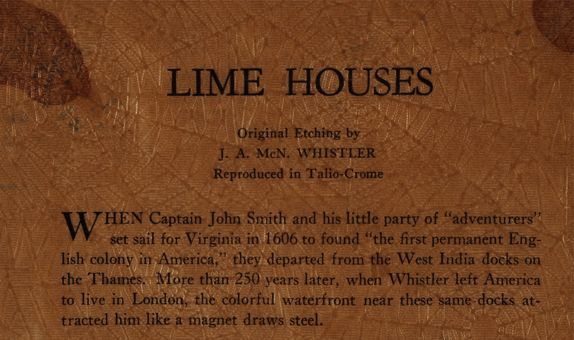 Whistler Etching of Thames Waterfront