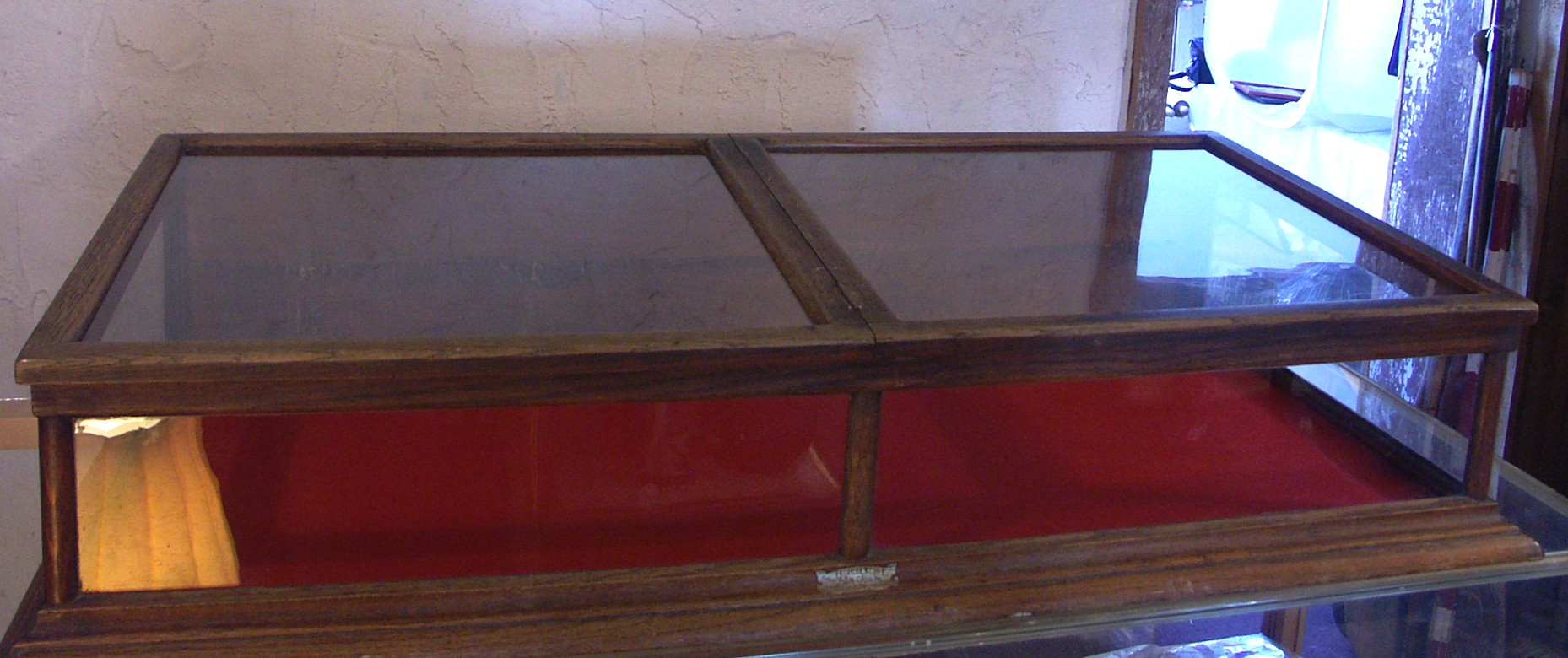 Vintage Oak Jewelry Display Case