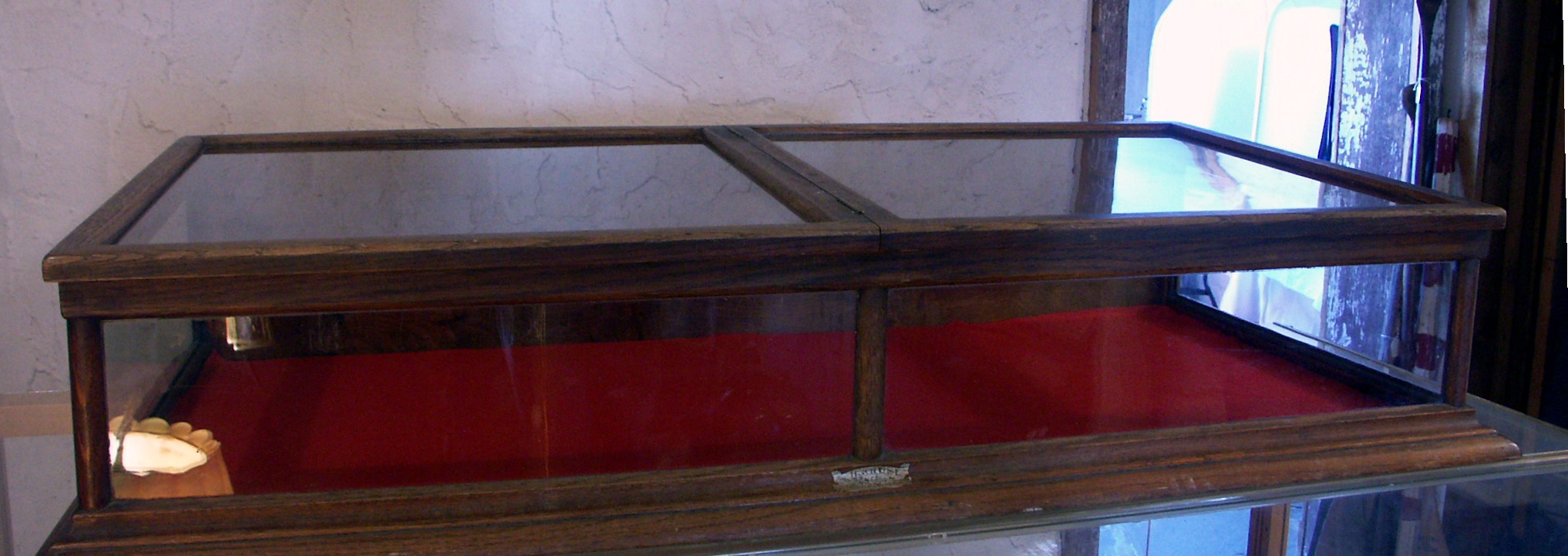 Vintage Oak Jewelry Display Case