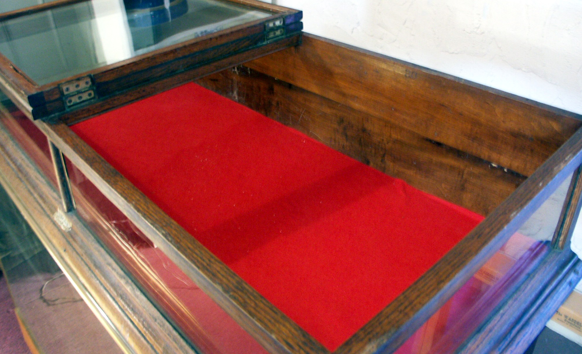 Vintage Oak Jewelry Display Case