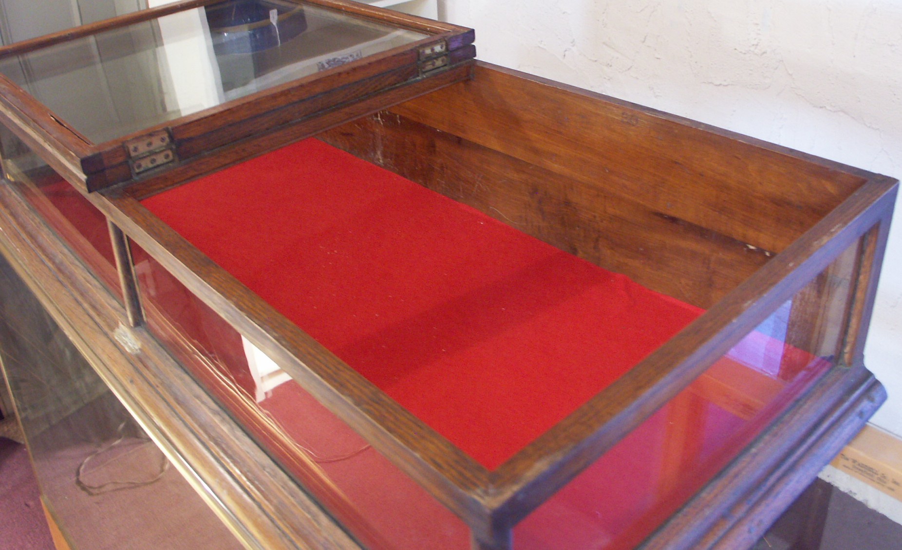 Vintage Oak Jewelry Display Case