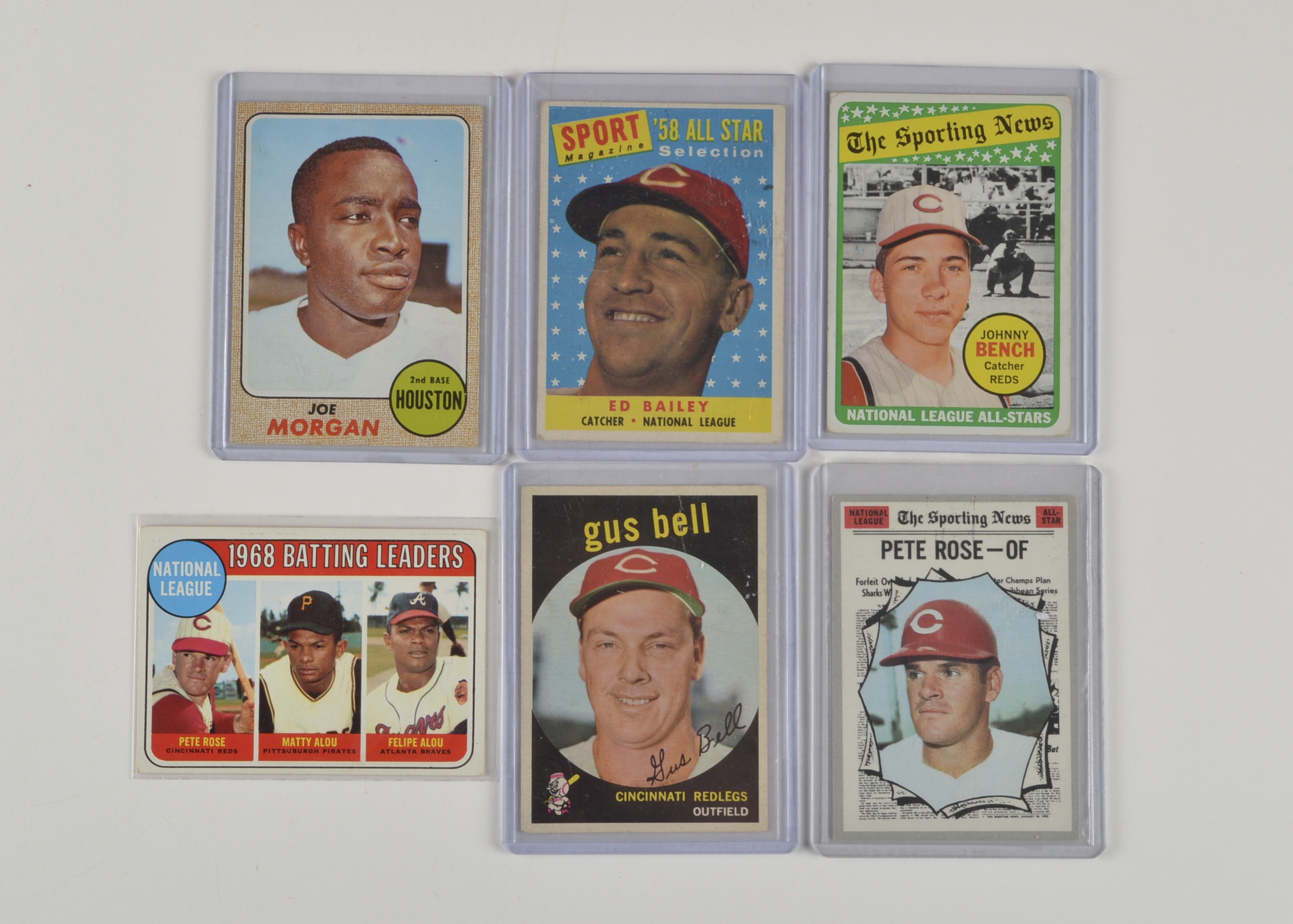 (6) Vintage Cincinnati Reds Players Baseball Cards