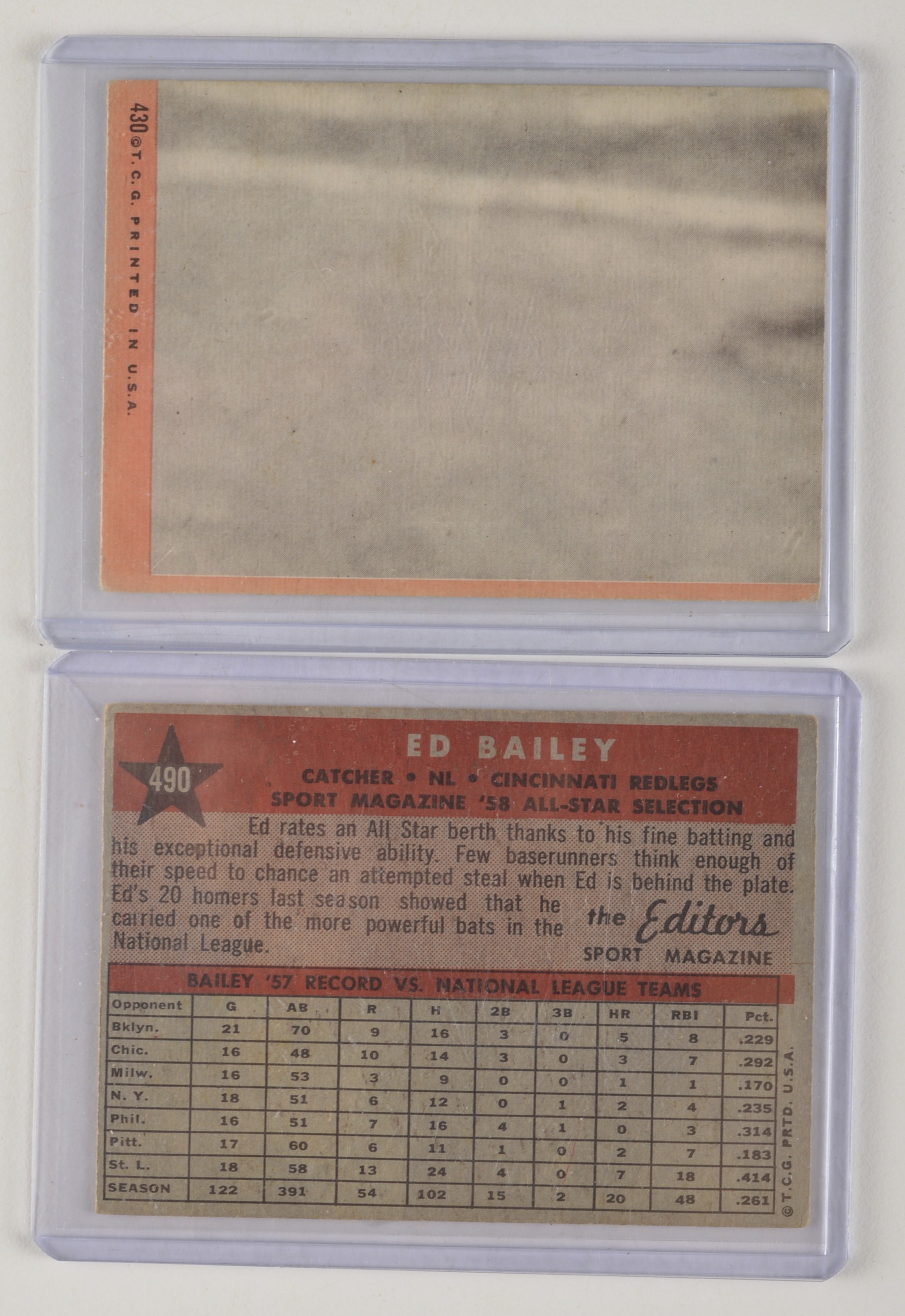 (6) Vintage Cincinnati Reds Players Baseball Cards