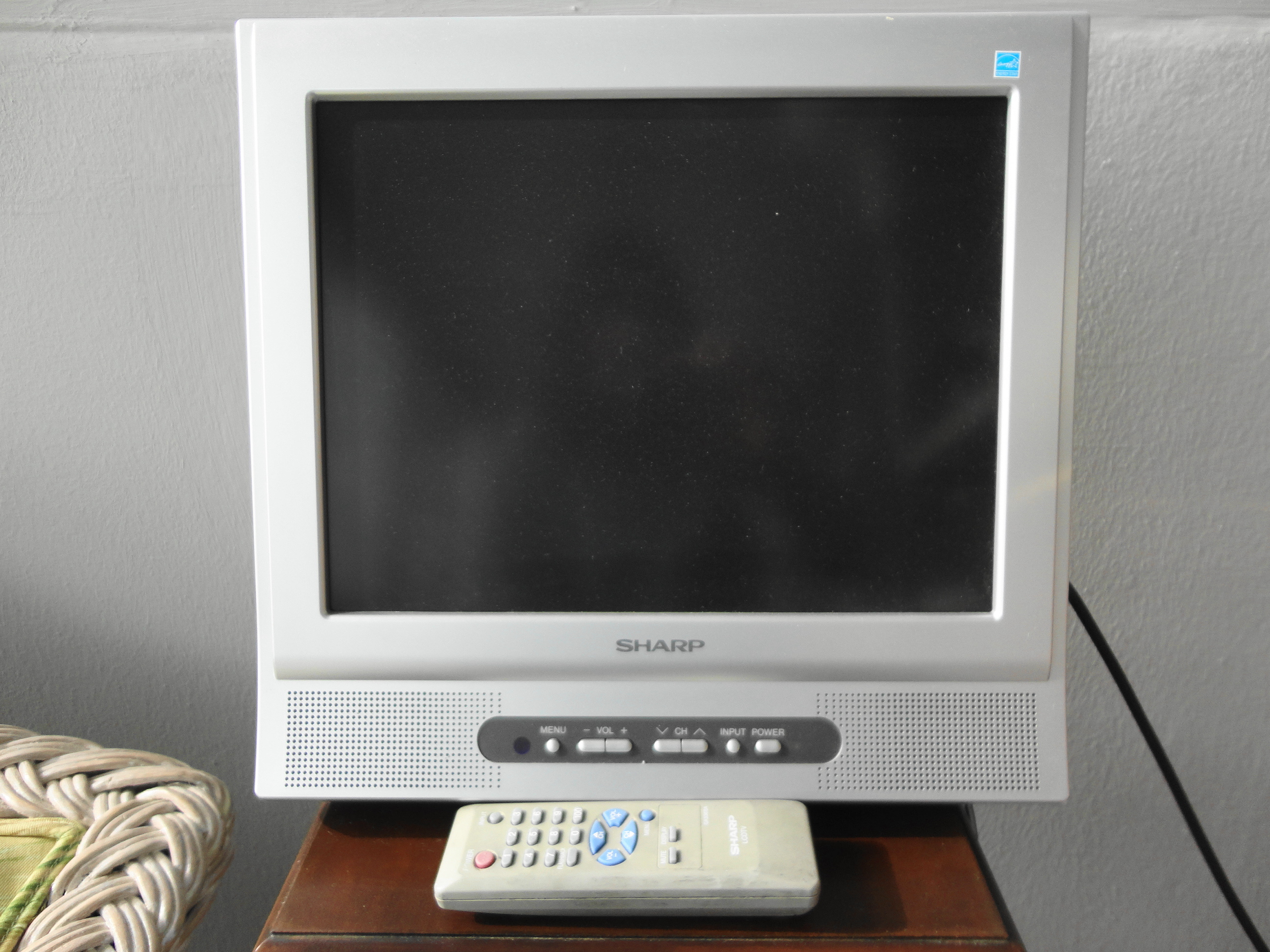 Sharp Color TV with Cast Metal Stand