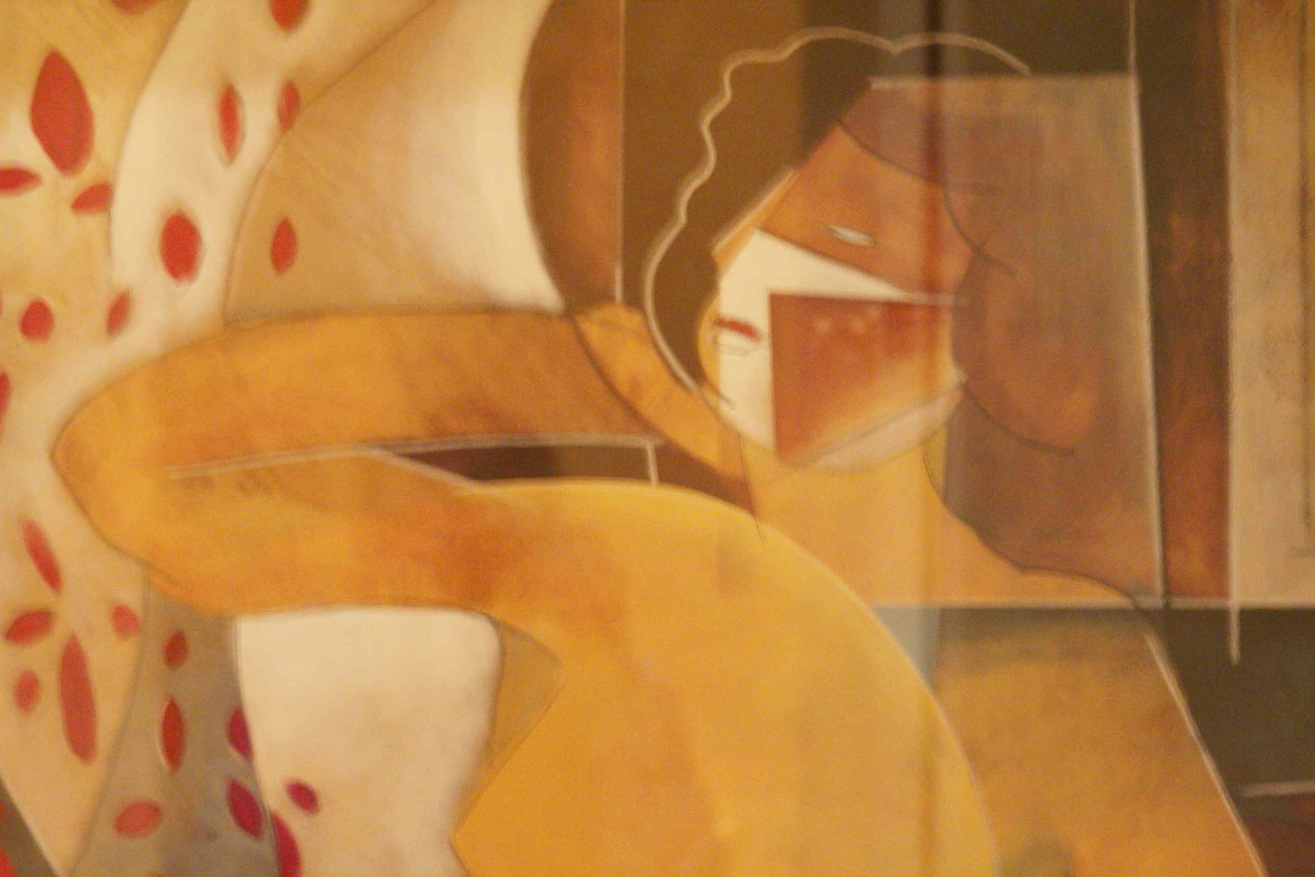 Modern Art Print with Black & Gold Frame