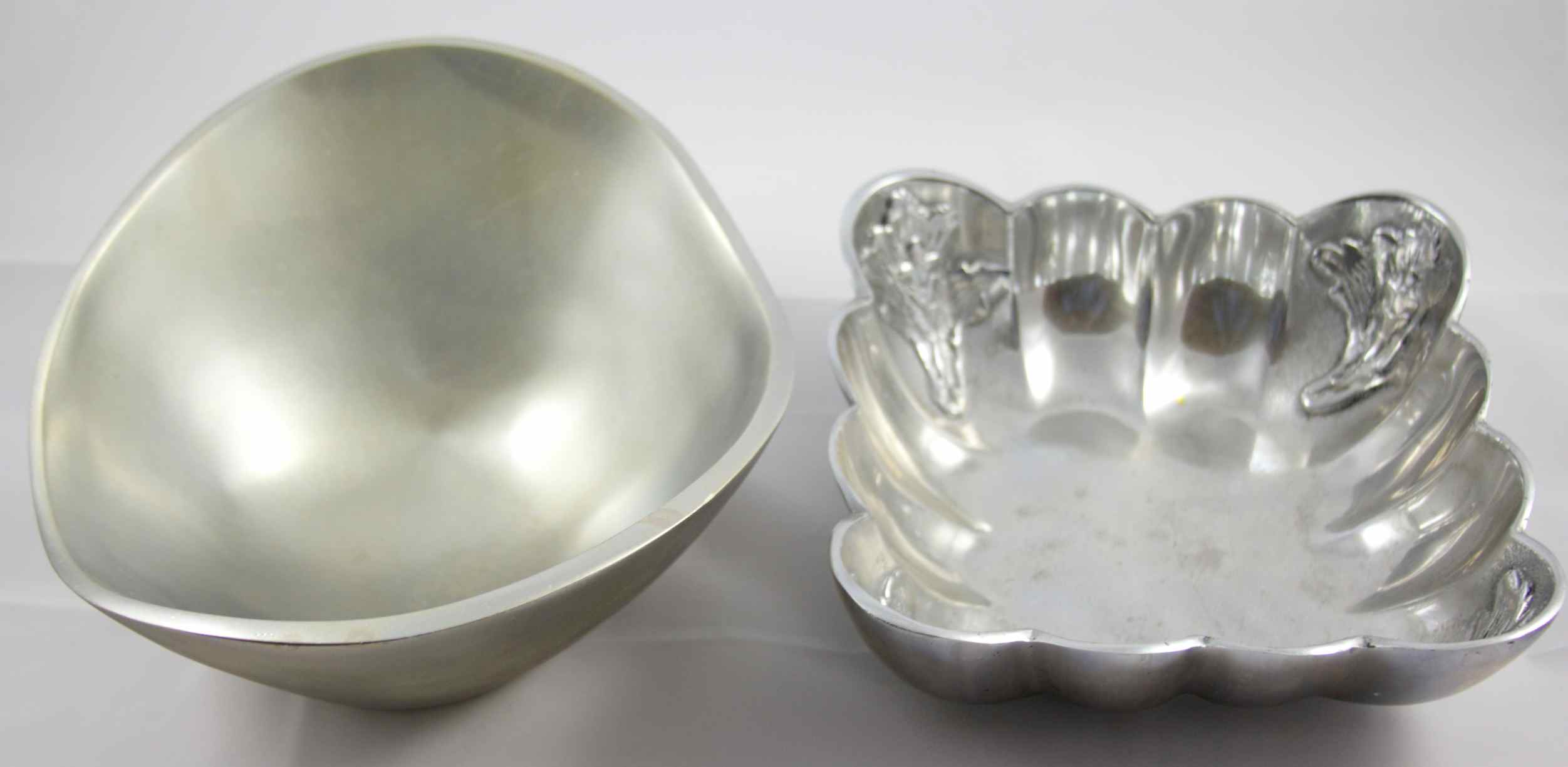 Two Decorative Aluminum Bowls 