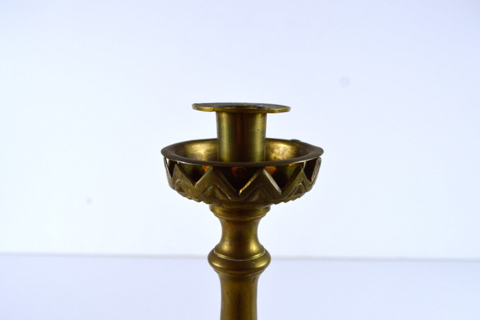 Antique Brass Candlestick, Antique Brass Single Handle Vase, Pewter Wine Coaster