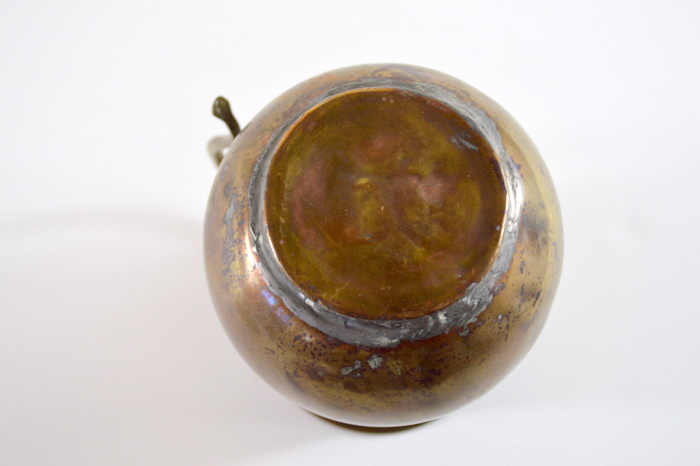 Antique Brass Candlestick, Antique Brass Single Handle Vase, Pewter Wine Coaster