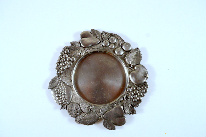 Antique Brass Candlestick, Antique Brass Single Handle Vase, Pewter Wine Coaster