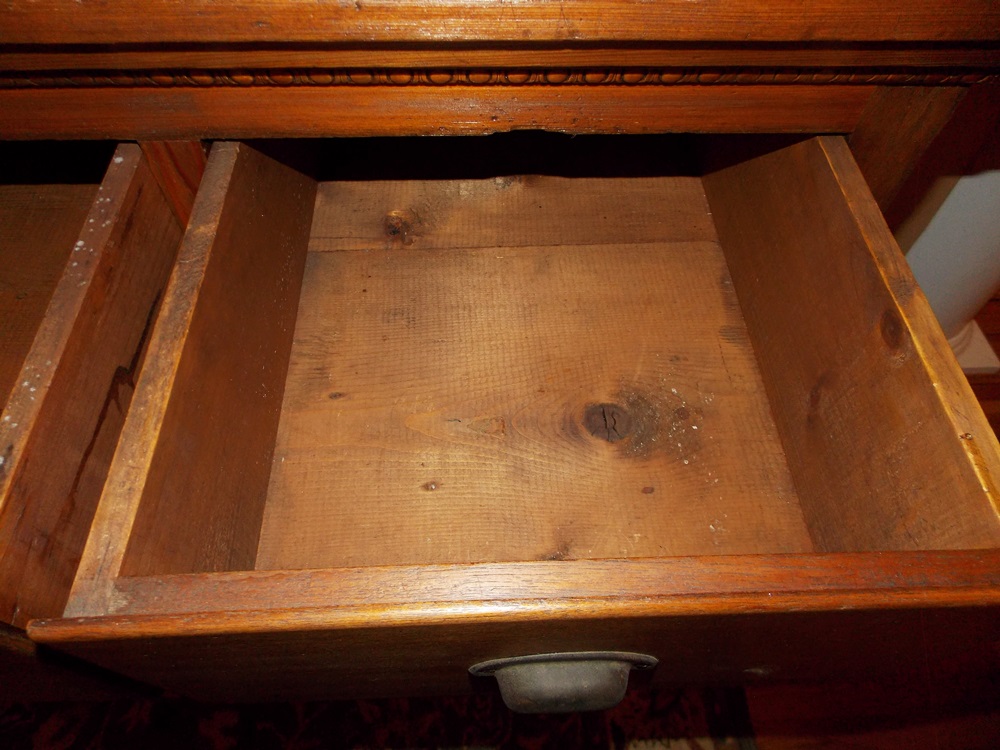 A Vintage Oak Sideboard with Drawers Constructed From Old Crates