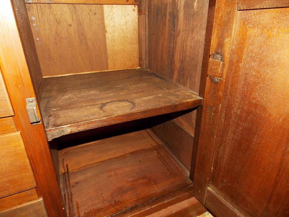 A Vintage Oak Sideboard with Drawers Constructed From Old Crates