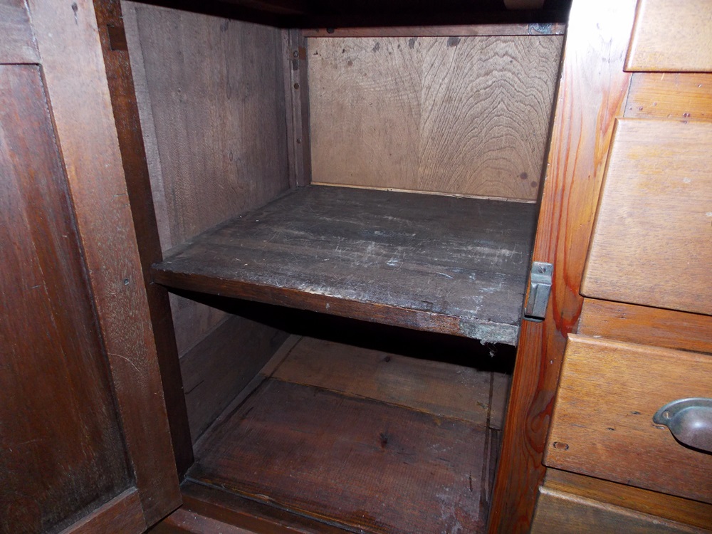 A Vintage Oak Sideboard with Drawers Constructed From Old Crates