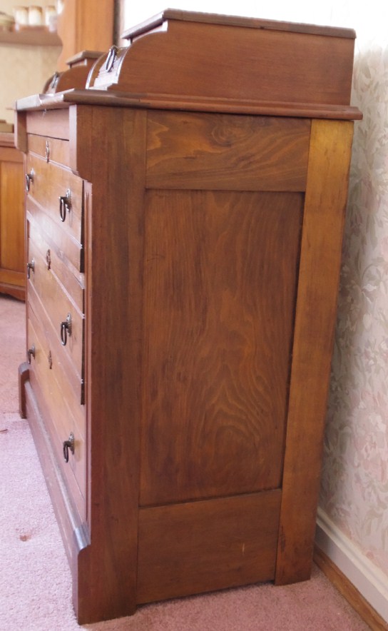 Victorian Dresser with Step Back Glove Drawers and Marble Inset to Top