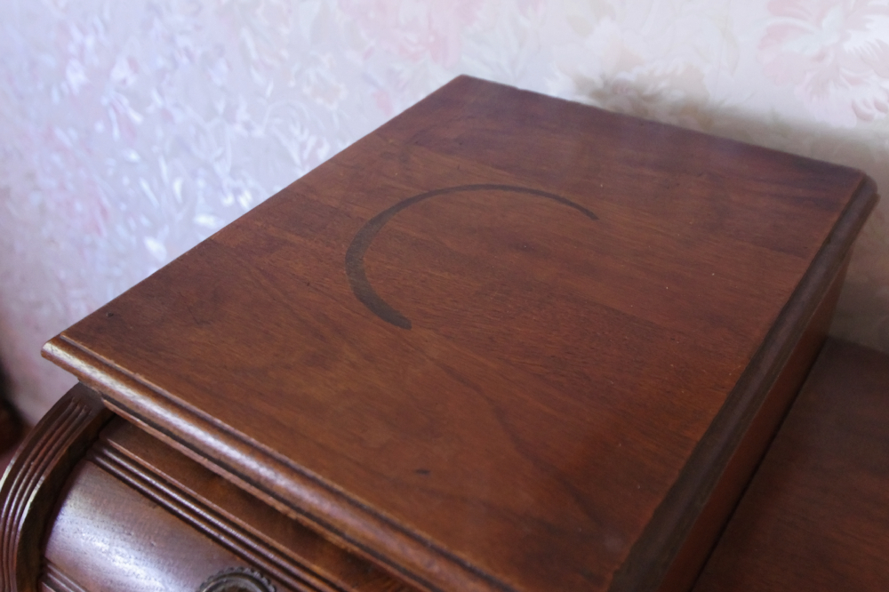 Victorian Dresser with Step Back Glove Drawers and Marble Inset to Top