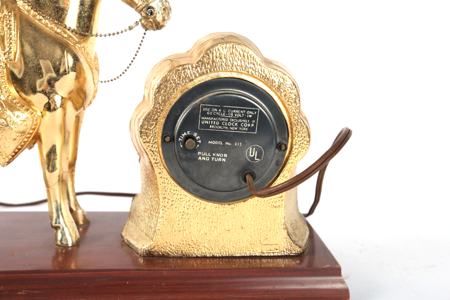 Vintage Brass United Horse Clock