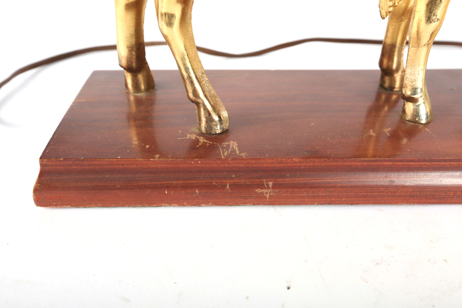 Vintage Brass United Horse Clock